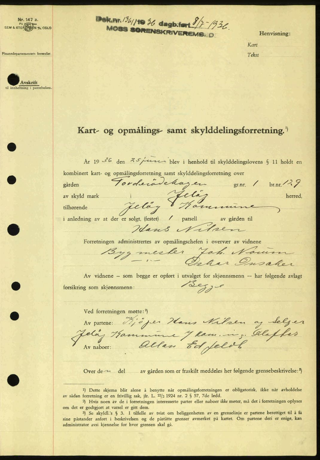 Moss sorenskriveri, SAO/A-10168: Pantebok nr. A1, 1936-1936, Dagboknr: 1361/1936
