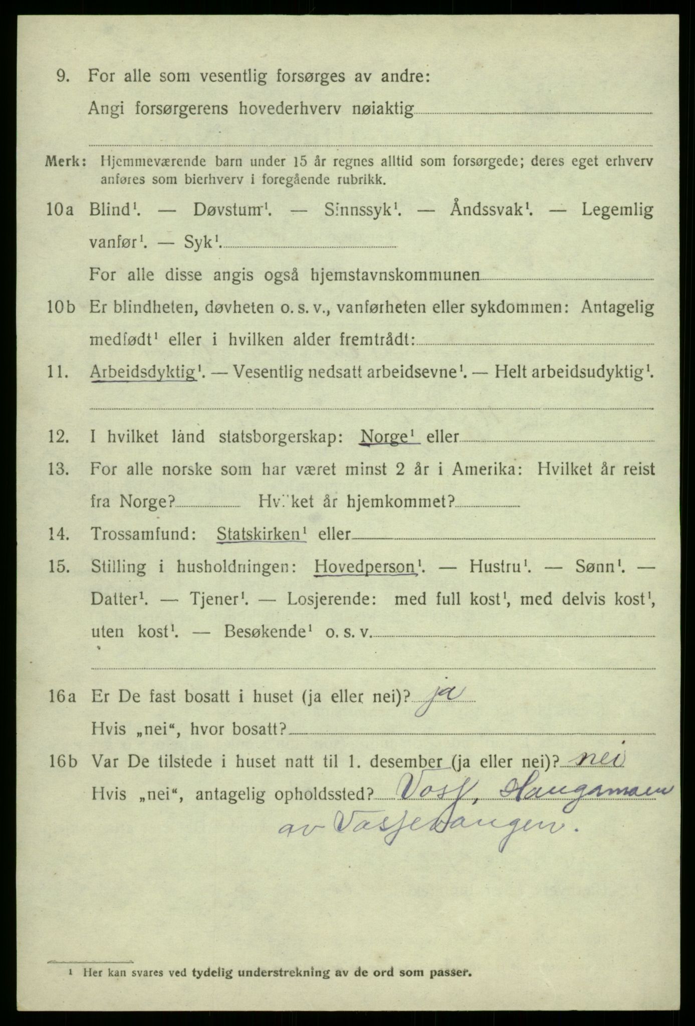 SAB, Folketelling 1920 for 1234 Granvin herred, 1920, s. 2491