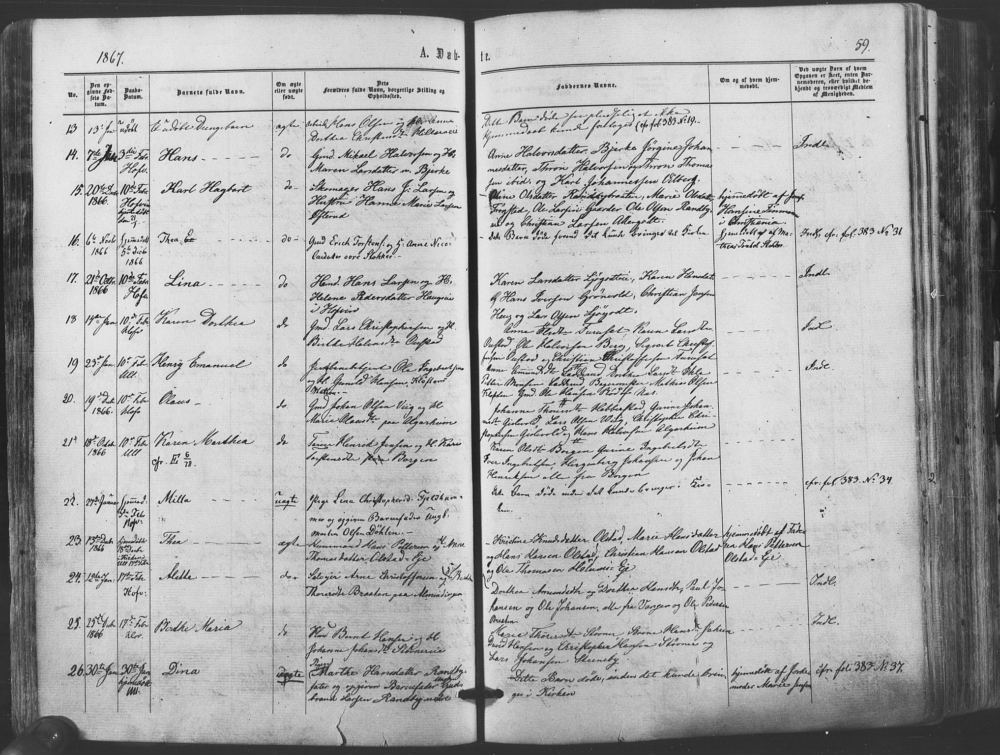 Ullensaker prestekontor Kirkebøker, AV/SAO-A-10236a/F/Fa/L0016: Ministerialbok nr. I 16, 1863-1875, s. 59