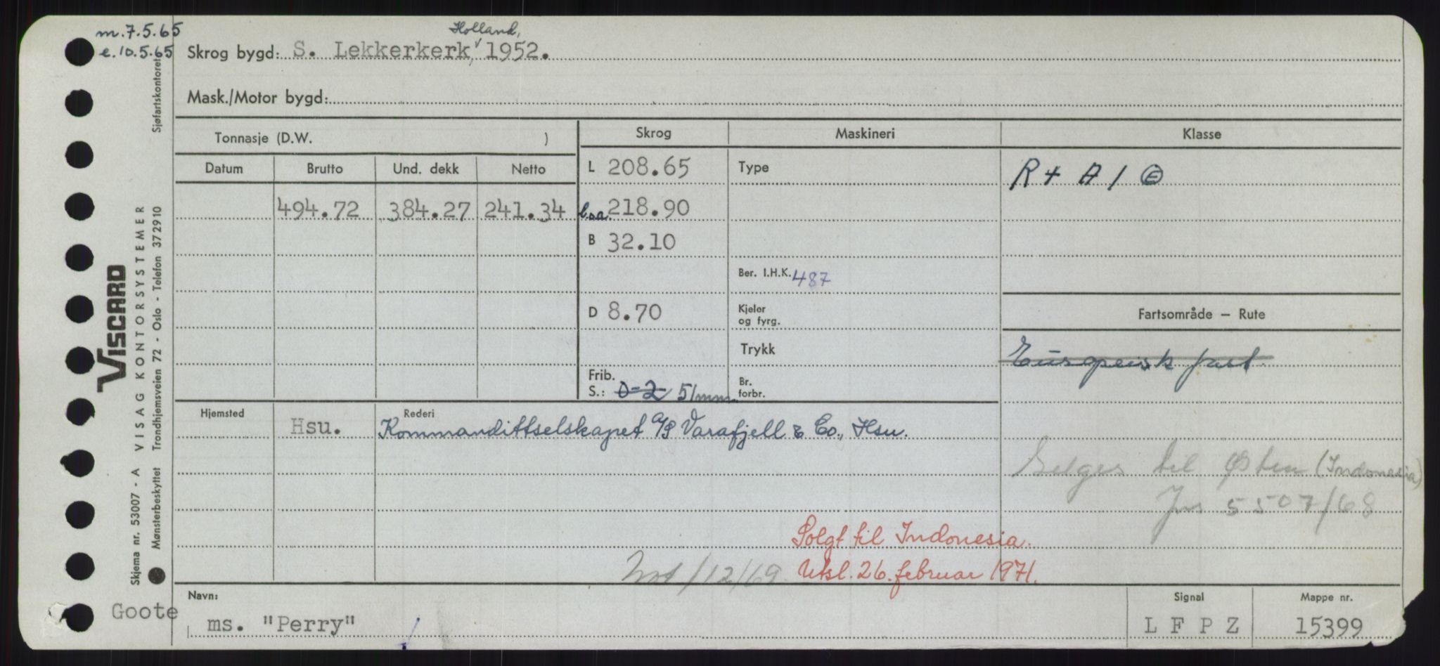 Sjøfartsdirektoratet med forløpere, Skipsmålingen, RA/S-1627/H/Hd/L0029: Fartøy, P, s. 189