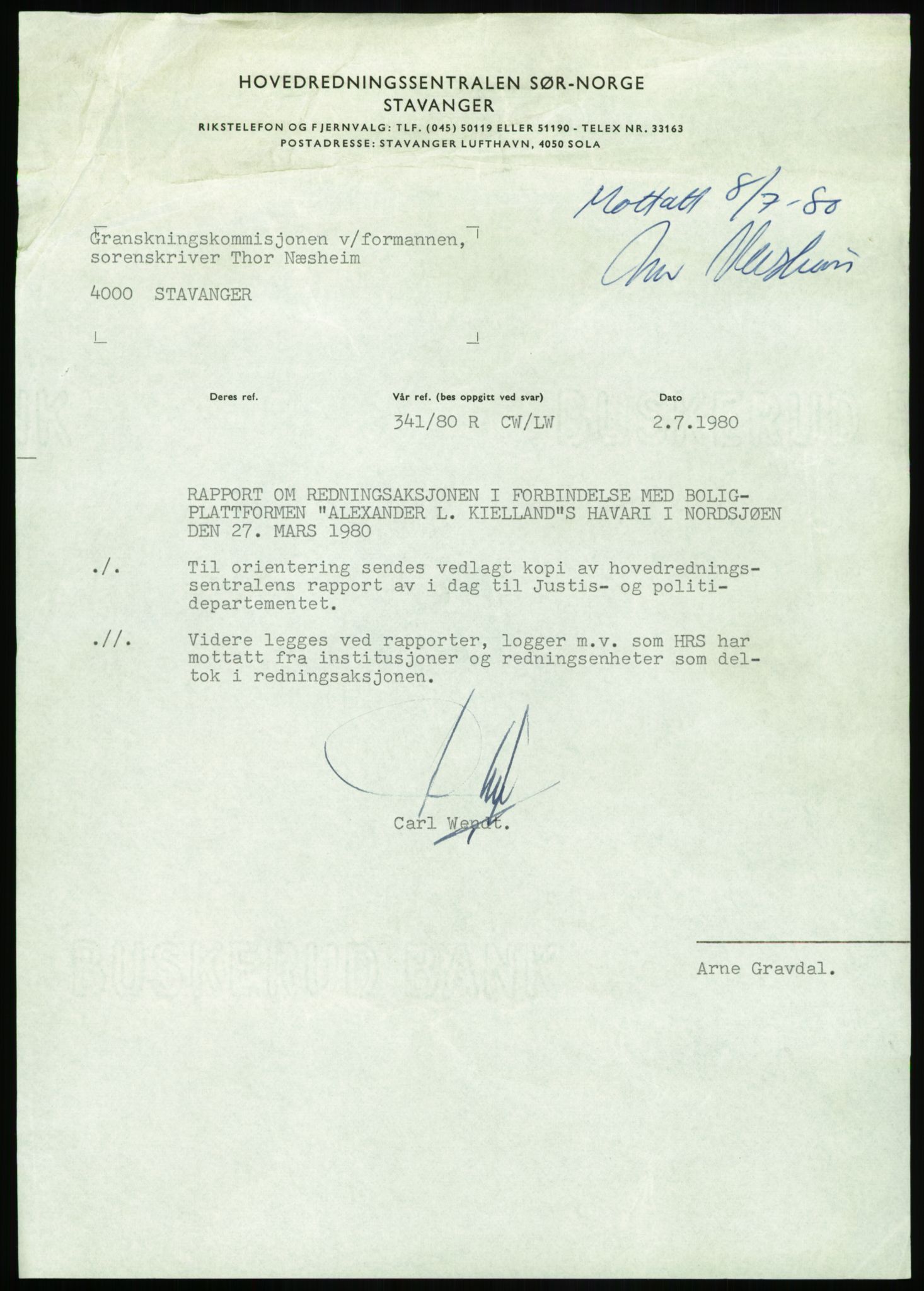 Justisdepartementet, Granskningskommisjonen ved Alexander Kielland-ulykken 27.3.1980, AV/RA-S-1165/D/L0017: P Hjelpefartøy (Doku.liste + P1-P6 av 6)/Q Hovedredningssentralen (Q0-Q27 av 27), 1980-1981, s. 40