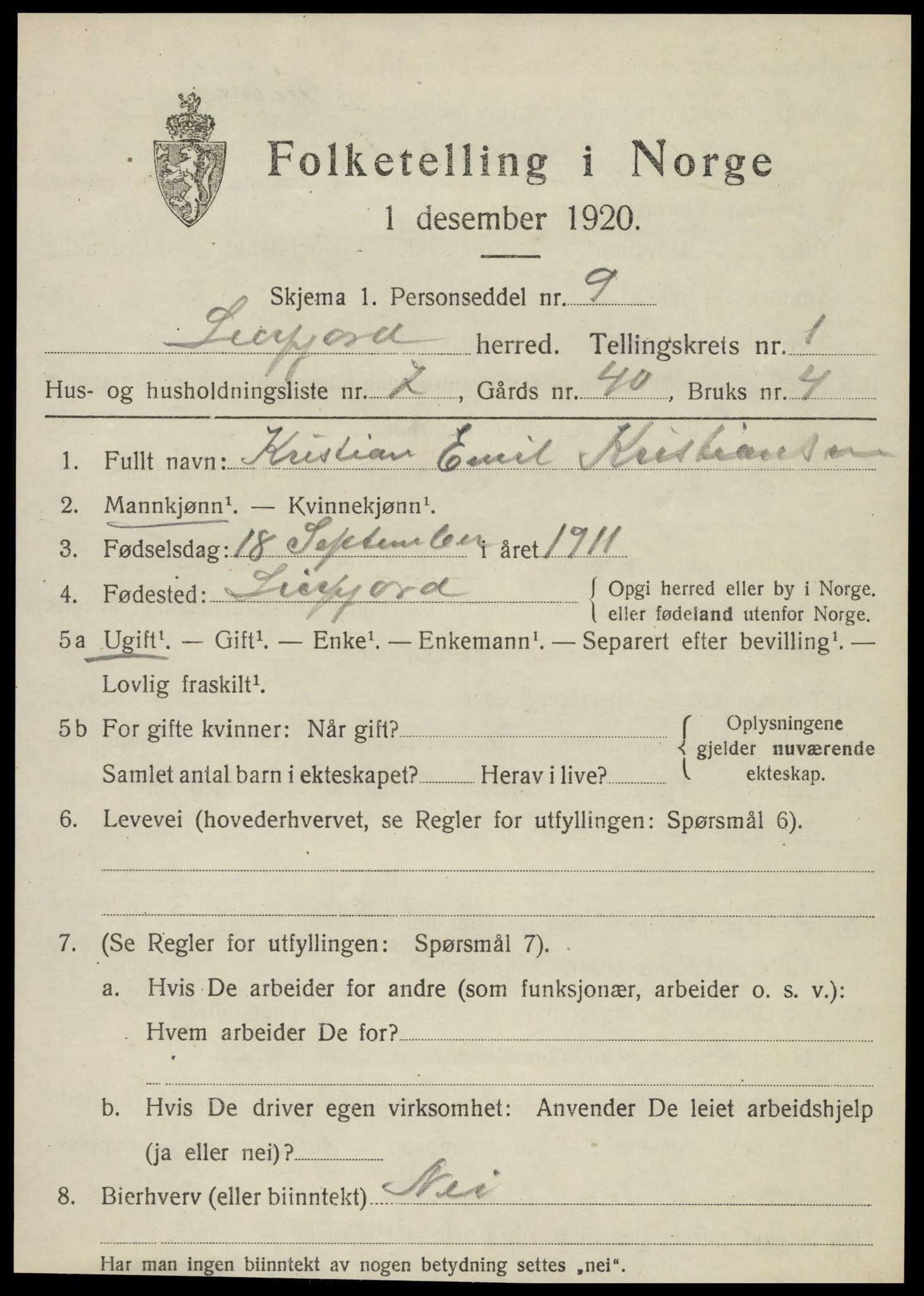 SAT, Folketelling 1920 for 1822 Leirfjord herred, 1920, s. 775
