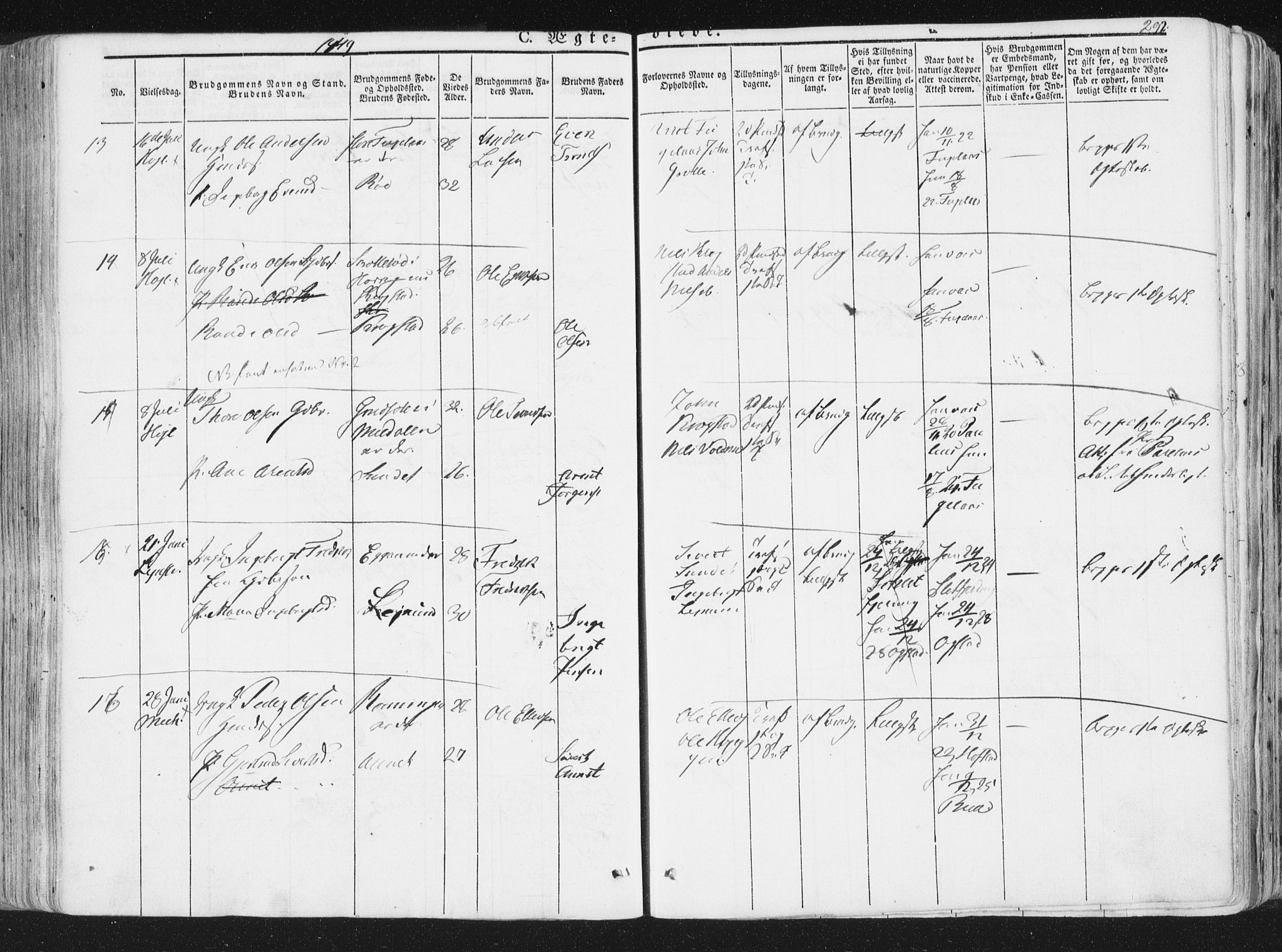 Ministerialprotokoller, klokkerbøker og fødselsregistre - Sør-Trøndelag, SAT/A-1456/691/L1074: Ministerialbok nr. 691A06, 1842-1852, s. 292