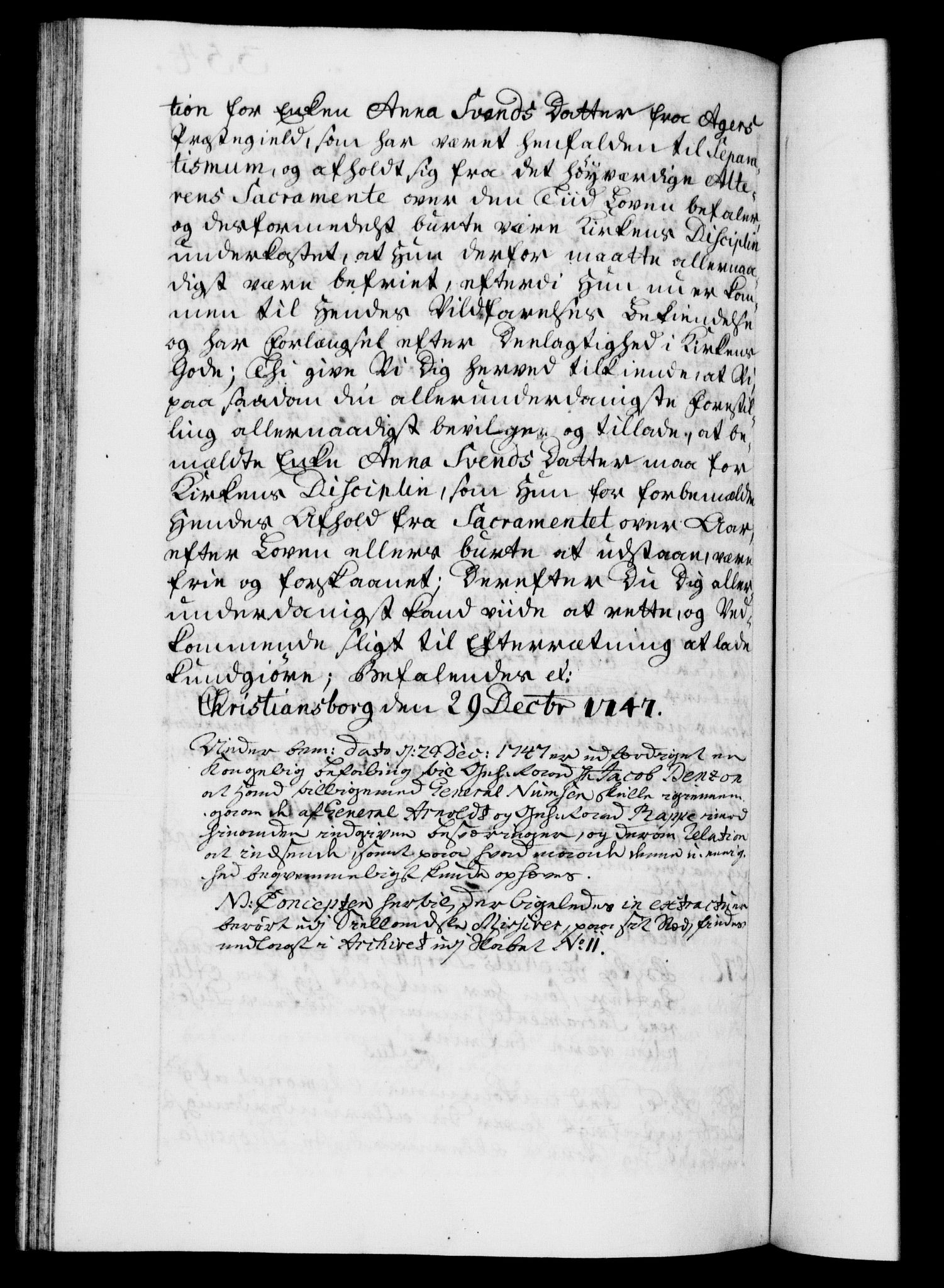 Danske Kanselli 1572-1799, AV/RA-EA-3023/F/Fc/Fca/Fcab/L0031: Norske tegnelser, 1746-1748, s. 354b