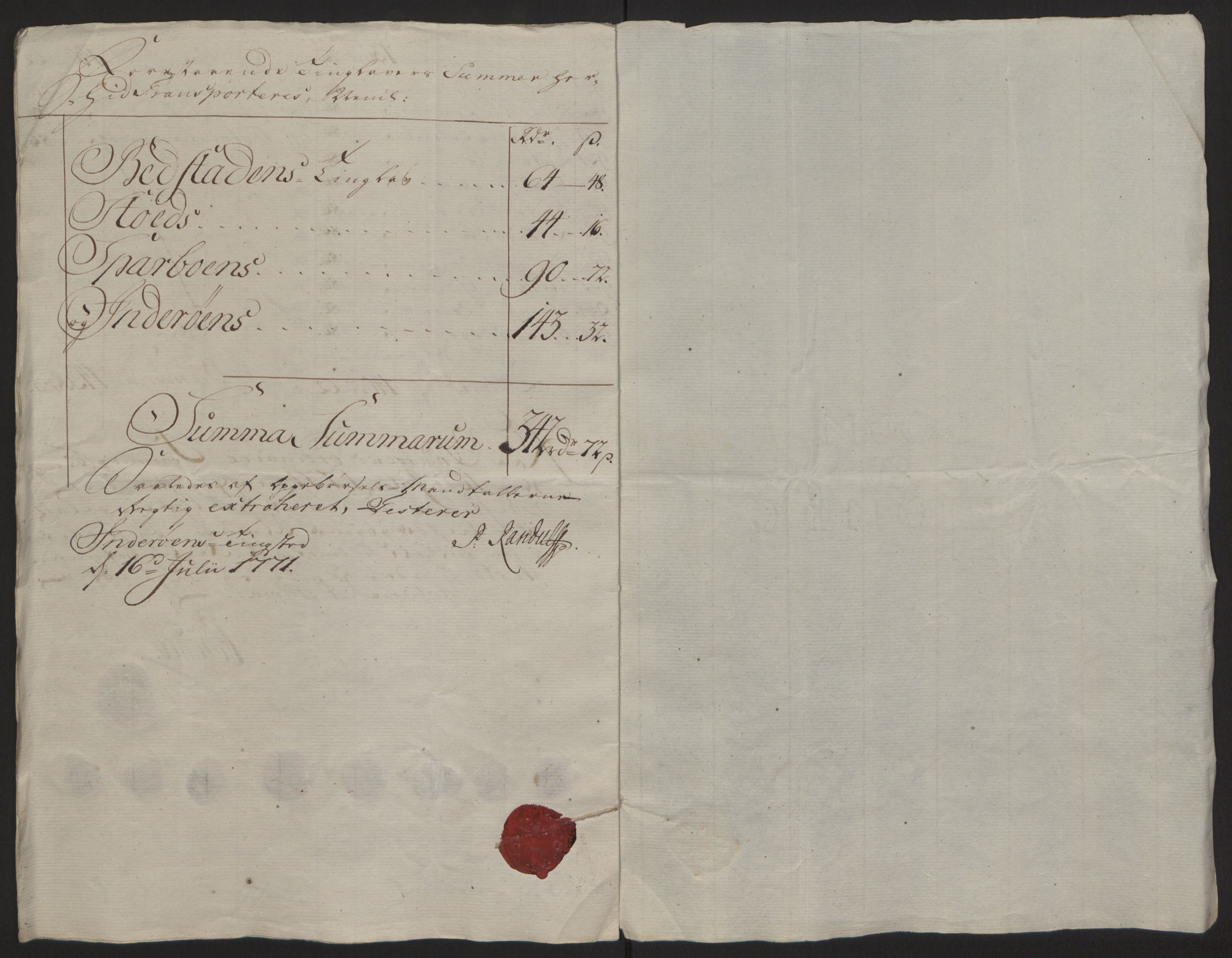 Rentekammeret inntil 1814, Reviderte regnskaper, Fogderegnskap, AV/RA-EA-4092/R63/L4420: Ekstraskatten Inderøy, 1762-1772, s. 337