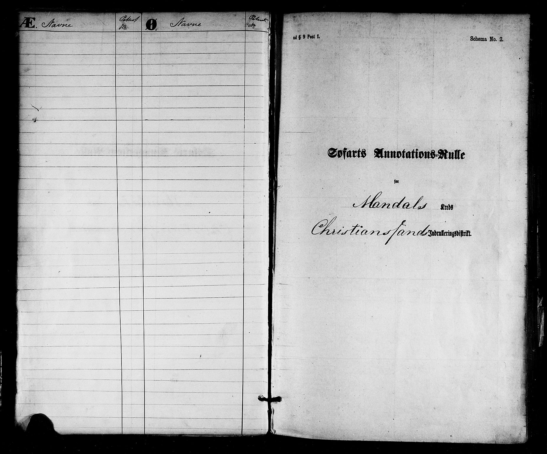 Mandal mønstringskrets, SAK/2031-0016/F/Fa/L0001: Annotasjonsrulle nr 1-1920 med register, L-3, 1869-1881, s. 26