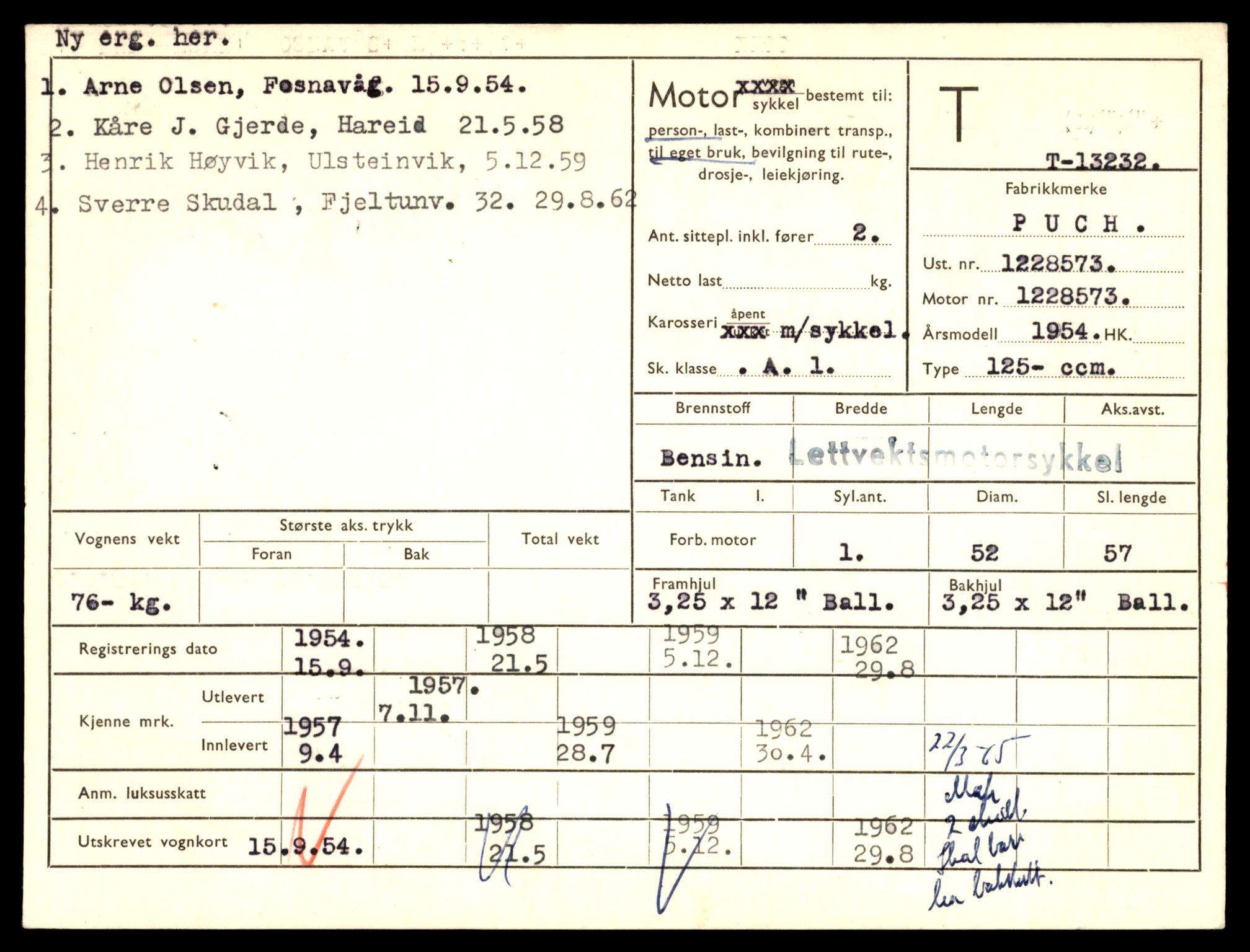 Møre og Romsdal vegkontor - Ålesund trafikkstasjon, AV/SAT-A-4099/F/Fe/L0038: Registreringskort for kjøretøy T 13180 - T 13360, 1927-1998, s. 909