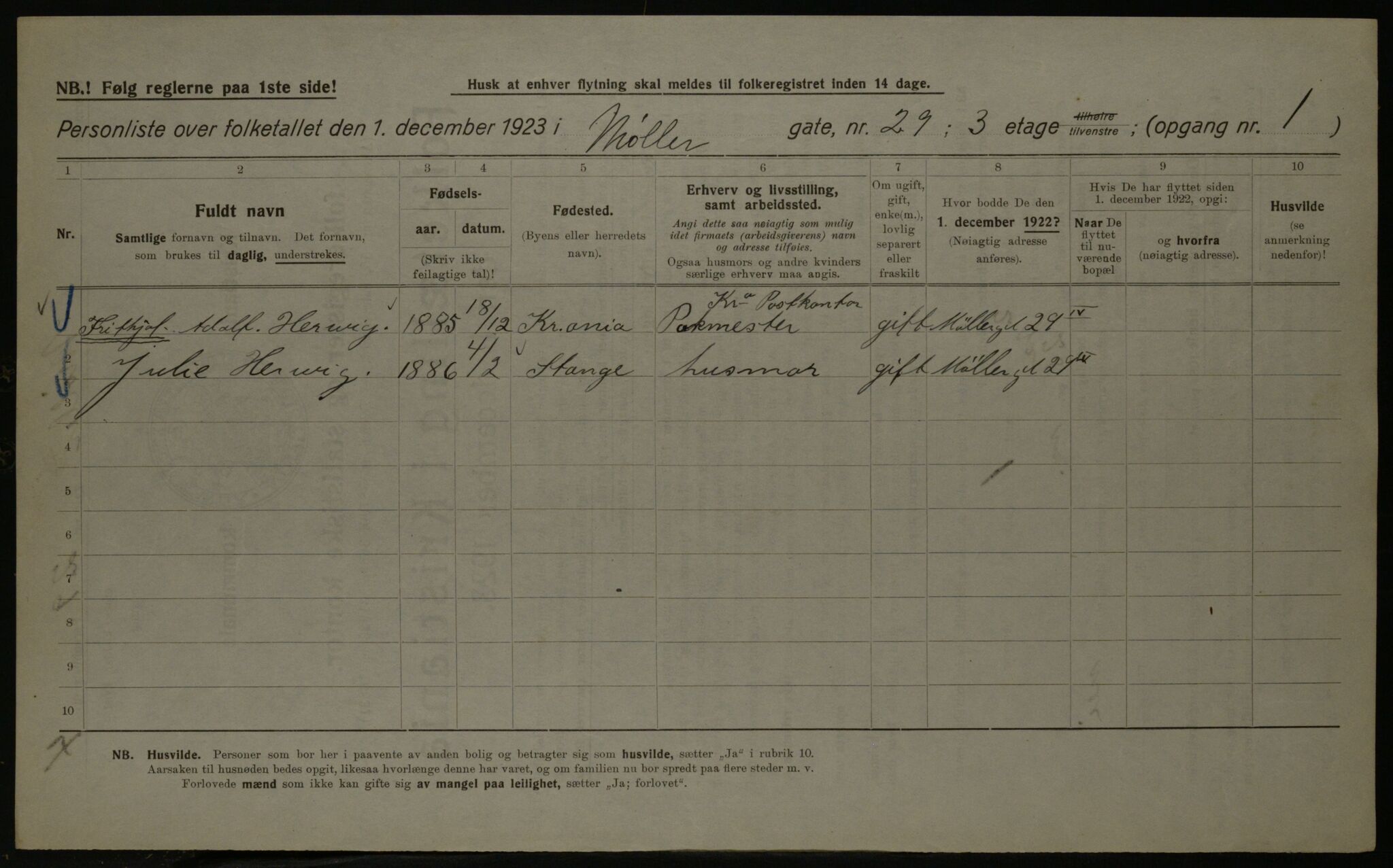 OBA, Kommunal folketelling 1.12.1923 for Kristiania, 1923, s. 75663