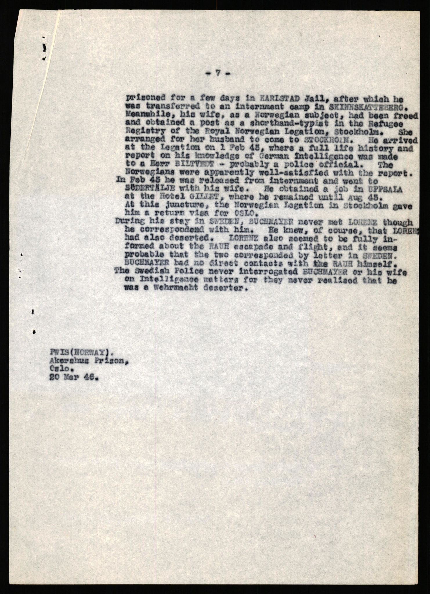 Forsvaret, Forsvarets overkommando II, AV/RA-RAFA-3915/D/Db/L0038: CI Questionaires. Tyske okkupasjonsstyrker i Norge. Østerrikere., 1945-1946, s. 163