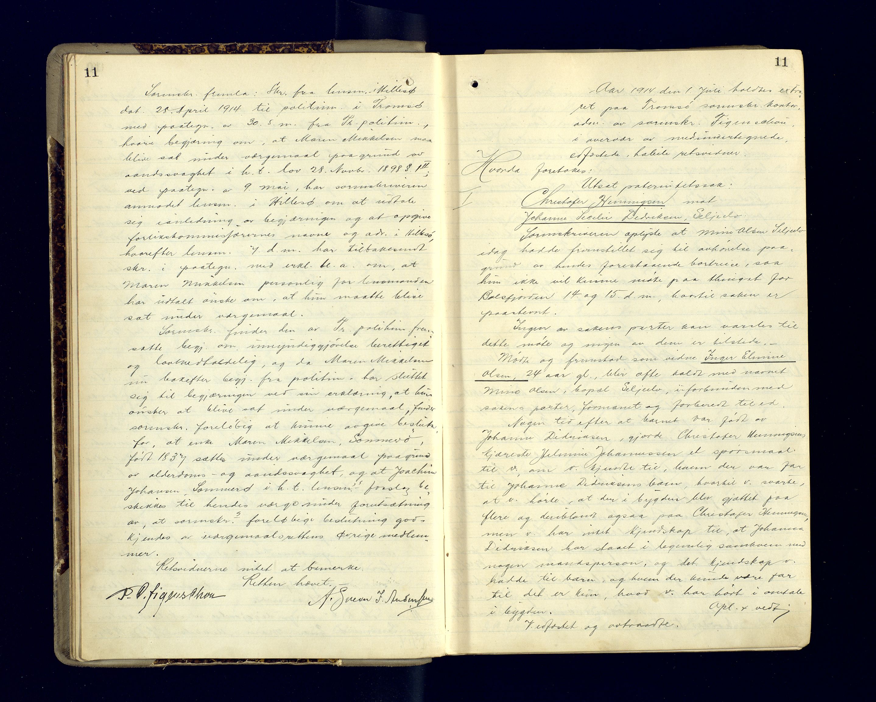 Malangen sorenskriveri, AV/SATØ-SATØ-0051/1/F/Fa/L0034: Ekstraretts- og sjørettsprotokoller. Med noen vigsler (f.eks. side 229), 1913-1924, s. 11