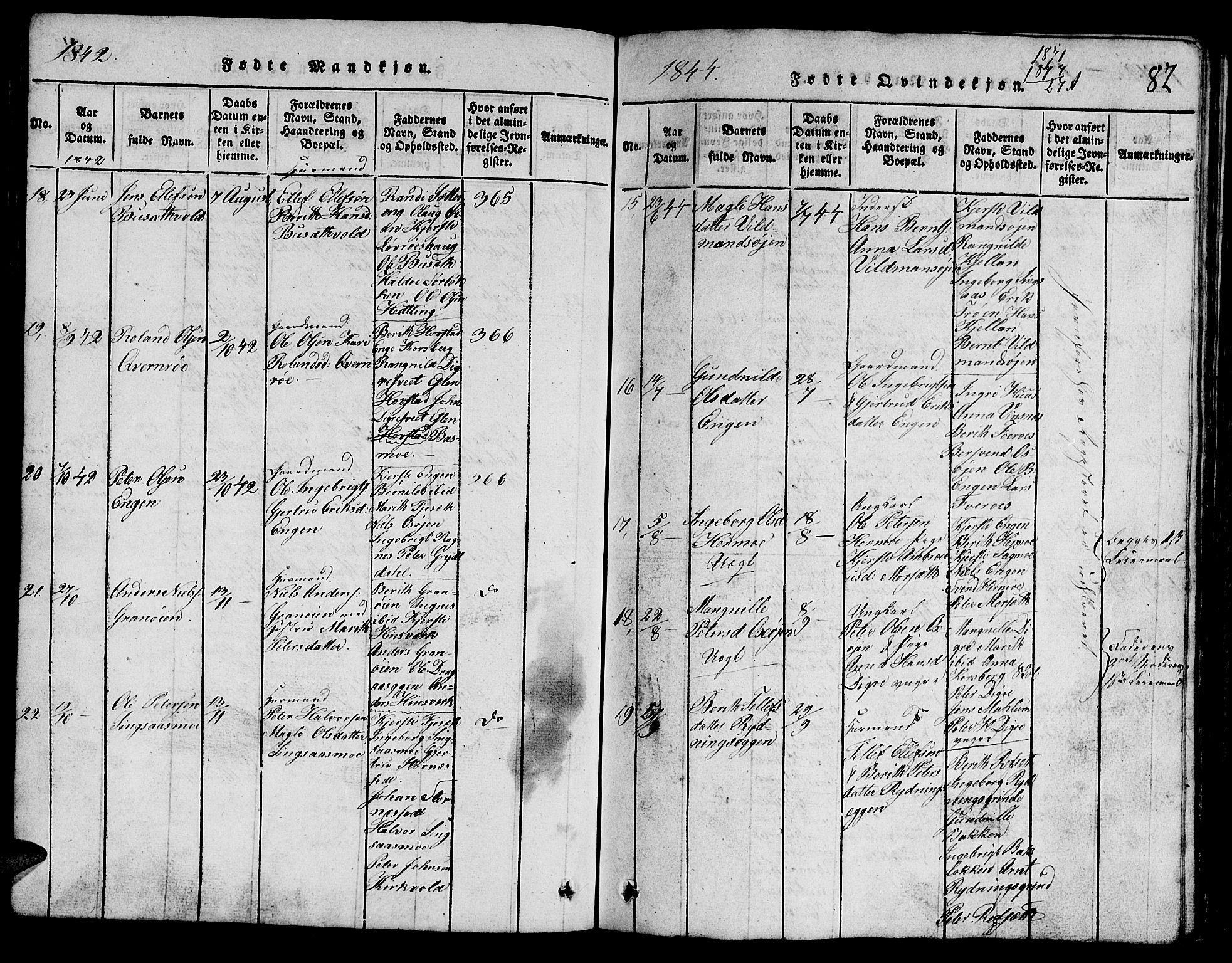 Ministerialprotokoller, klokkerbøker og fødselsregistre - Sør-Trøndelag, SAT/A-1456/688/L1026: Klokkerbok nr. 688C01, 1817-1860, s. 82
