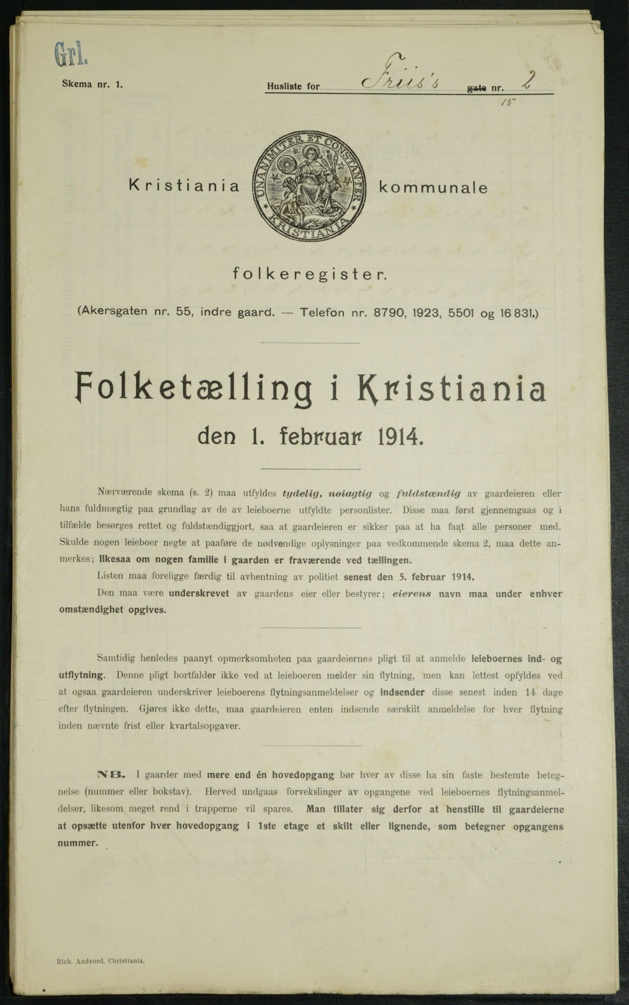 OBA, Kommunal folketelling 1.2.1914 for Kristiania, 1914, s. 27030