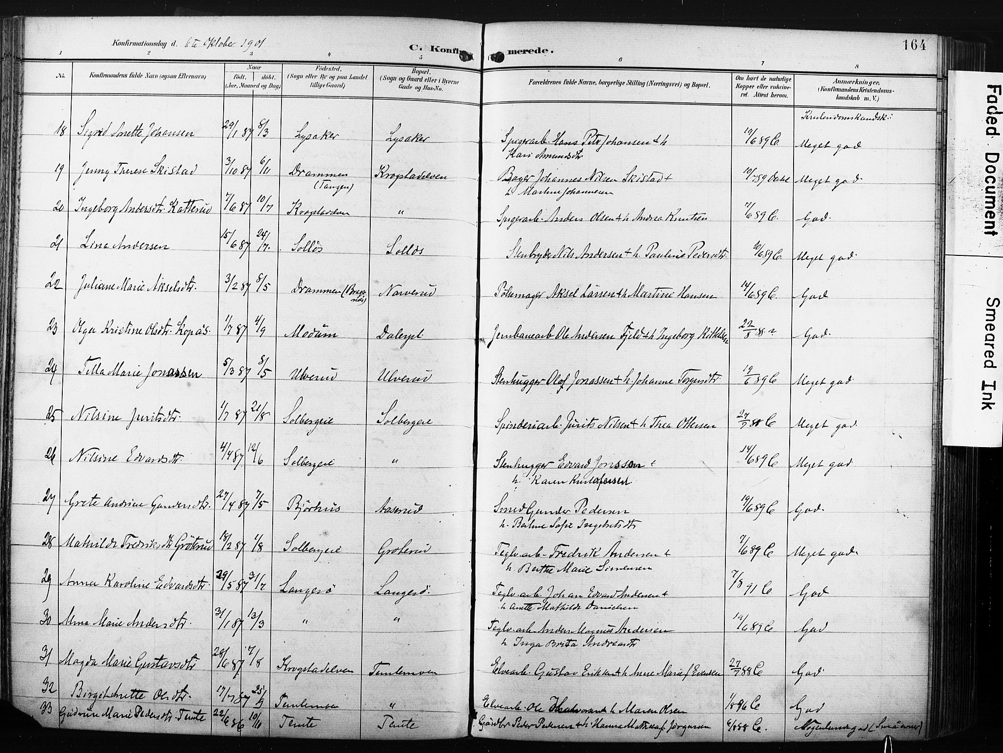 Nedre Eiker kirkebøker, AV/SAKO-A-612/F/Fa/L0005: Ministerialbok nr. 5, 1898-1905, s. 164