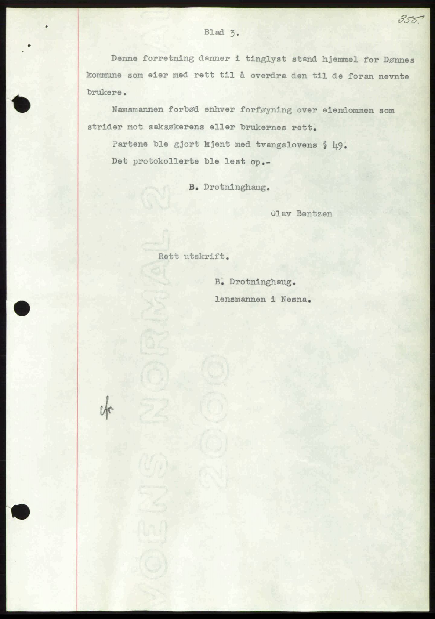 Rana sorenskriveri , SAT/A-1108/1/2/2C: Pantebok nr. A 6, 1939-1940, Dagboknr: 1665/1939