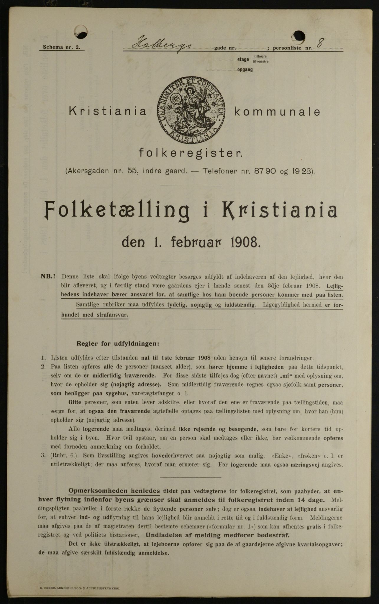 OBA, Kommunal folketelling 1.2.1908 for Kristiania kjøpstad, 1908, s. 36207