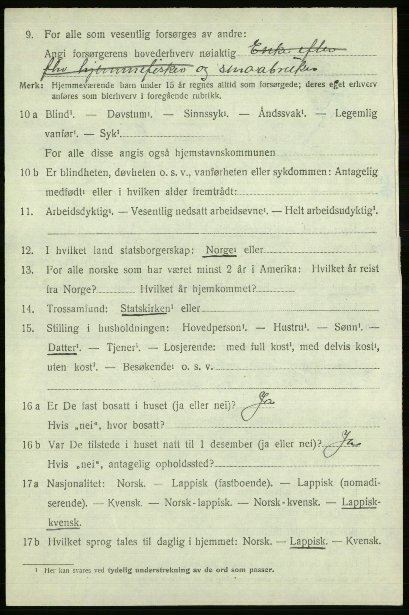 SATØ, Folketelling 1920 for 2014 Loppa herred, 1920, s. 2965