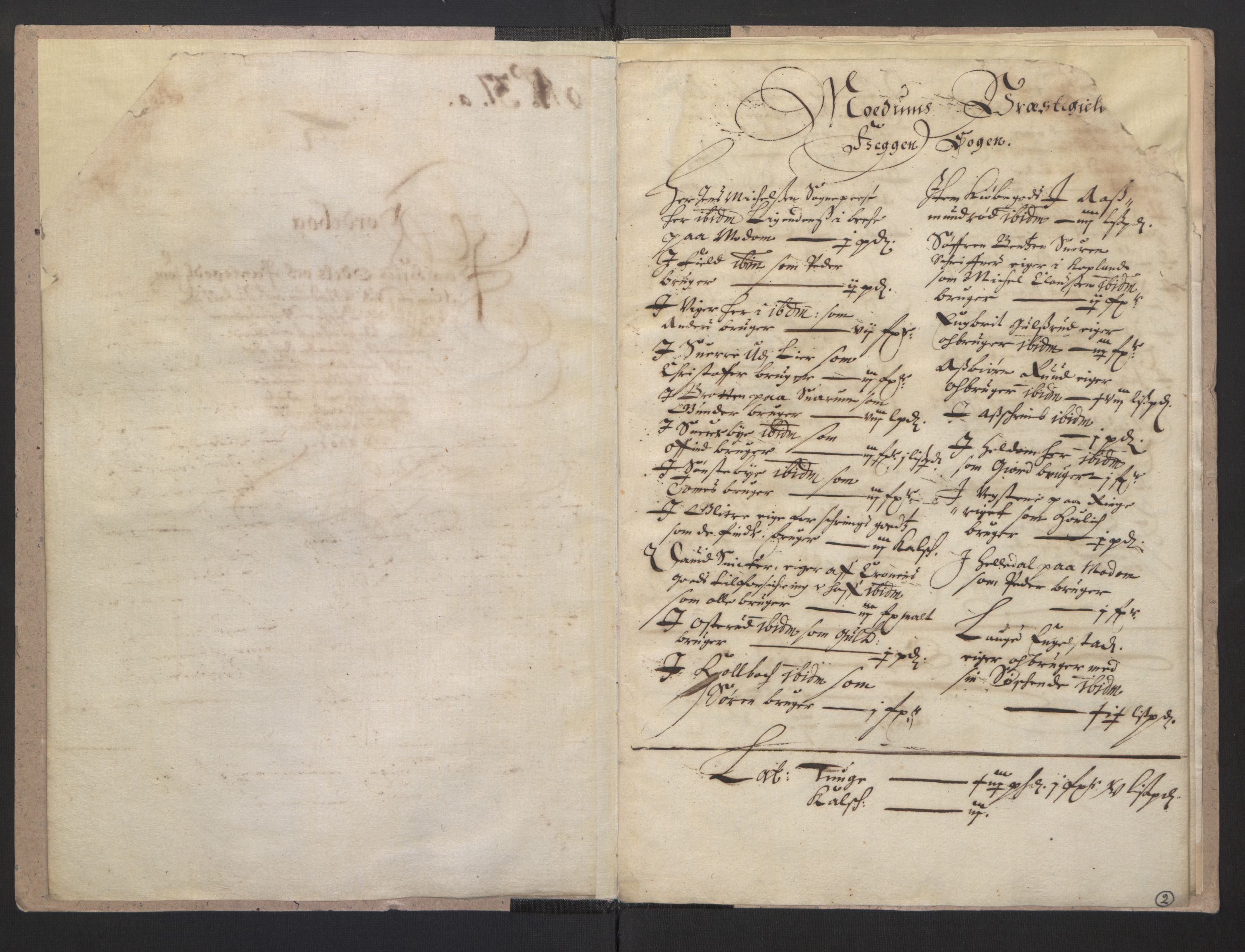 Rentekammeret inntil 1814, Realistisk ordnet avdeling, AV/RA-EA-4070/L/L0016/0007: Tønsberg lagdømme. Eiker, Modum, Sigdal og Sandsvær: / Jordebok over odels- og pantegods eid av allmuen i Modum og Sigdal, 1661, s. 1b-2a