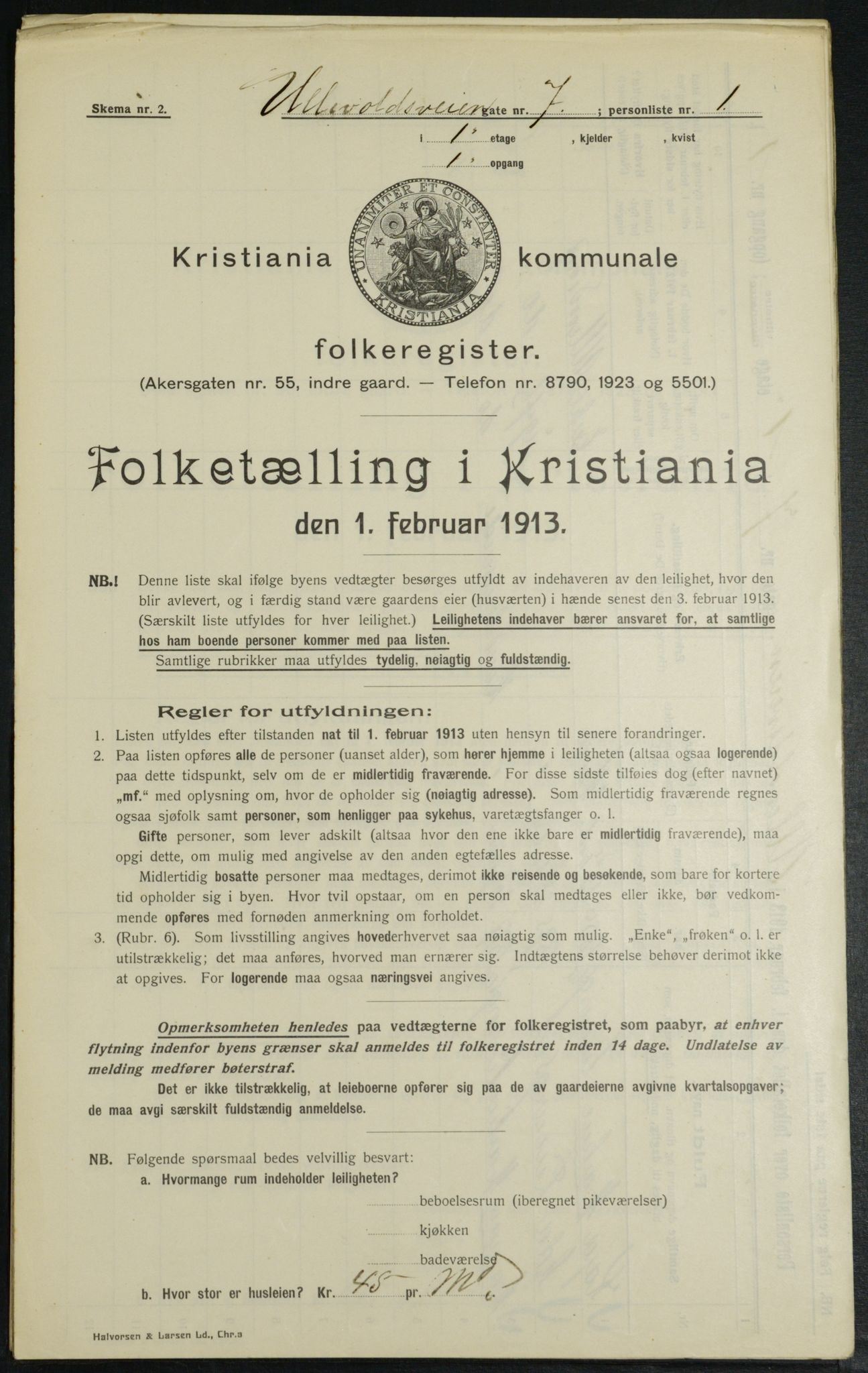 OBA, Kommunal folketelling 1.2.1913 for Kristiania, 1913, s. 118859