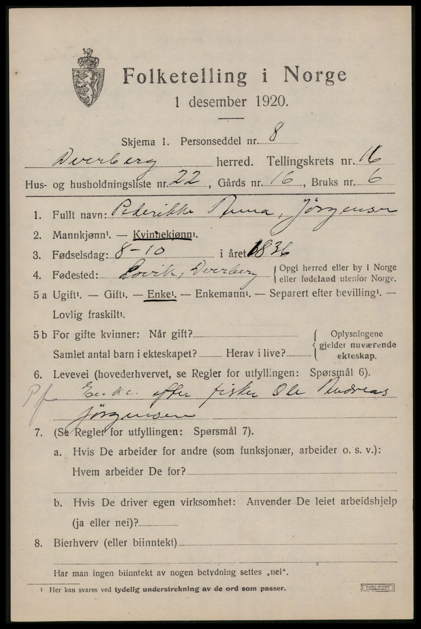 SAT, Folketelling 1920 for 1872 Dverberg herred, 1920, s. 11832