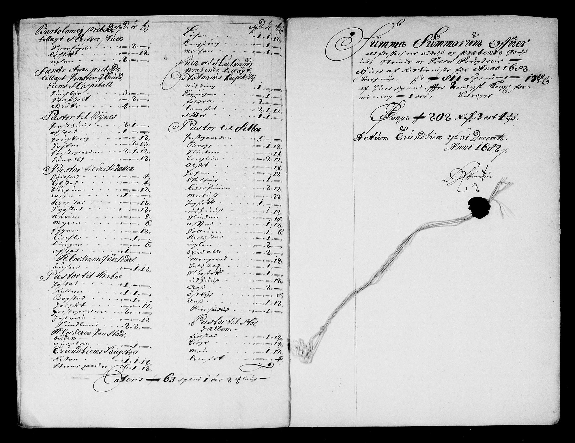 Rentekammeret inntil 1814, Reviderte regnskaper, Stiftamtstueregnskaper, Trondheim stiftamt og Nordland amt, RA/EA-6044/R/Rg/L0066: Trondheim stiftamt og Nordland amt, 1682