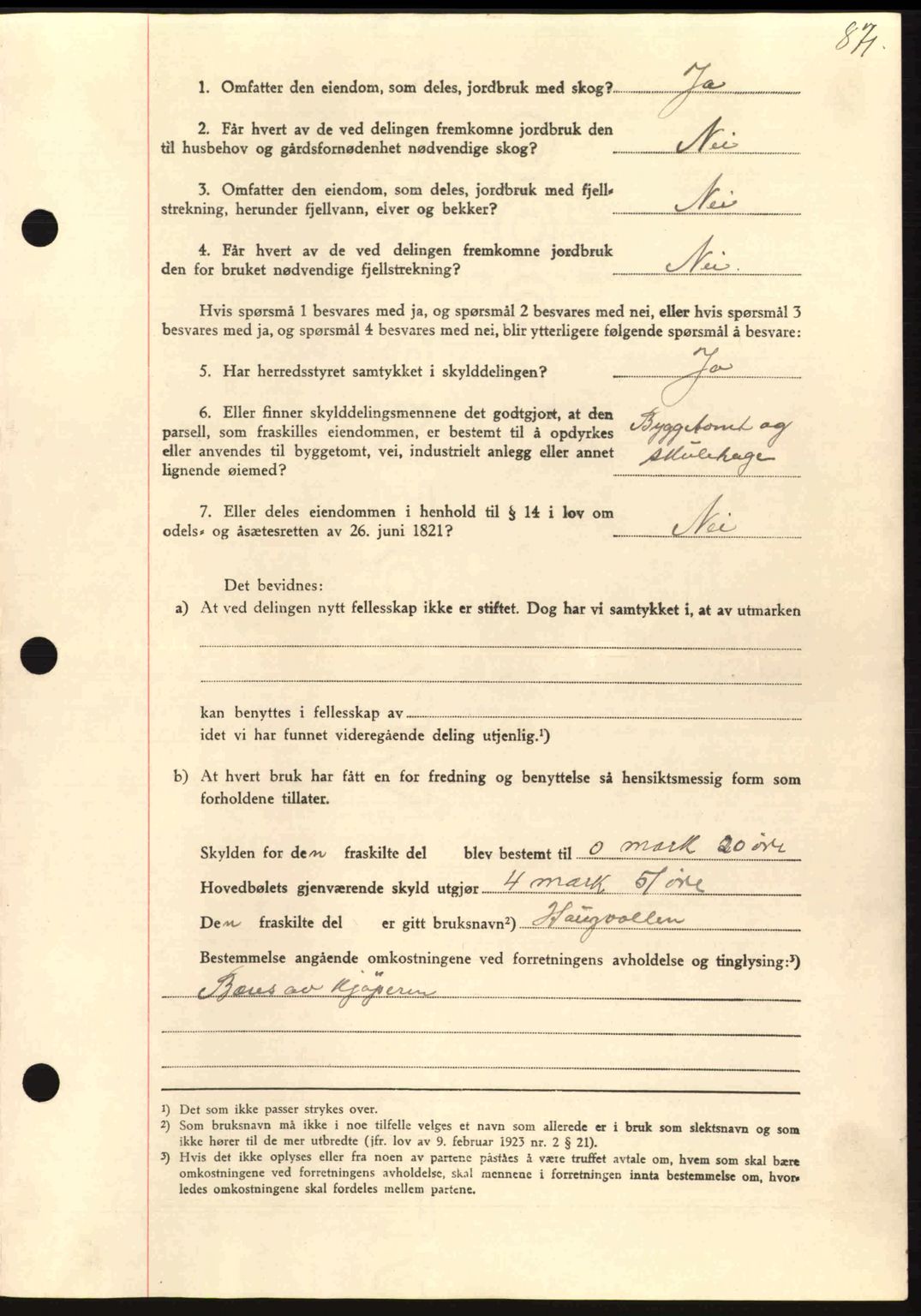 Nordmøre sorenskriveri, AV/SAT-A-4132/1/2/2Ca: Pantebok nr. A87, 1939-1940, Dagboknr: 47/1940