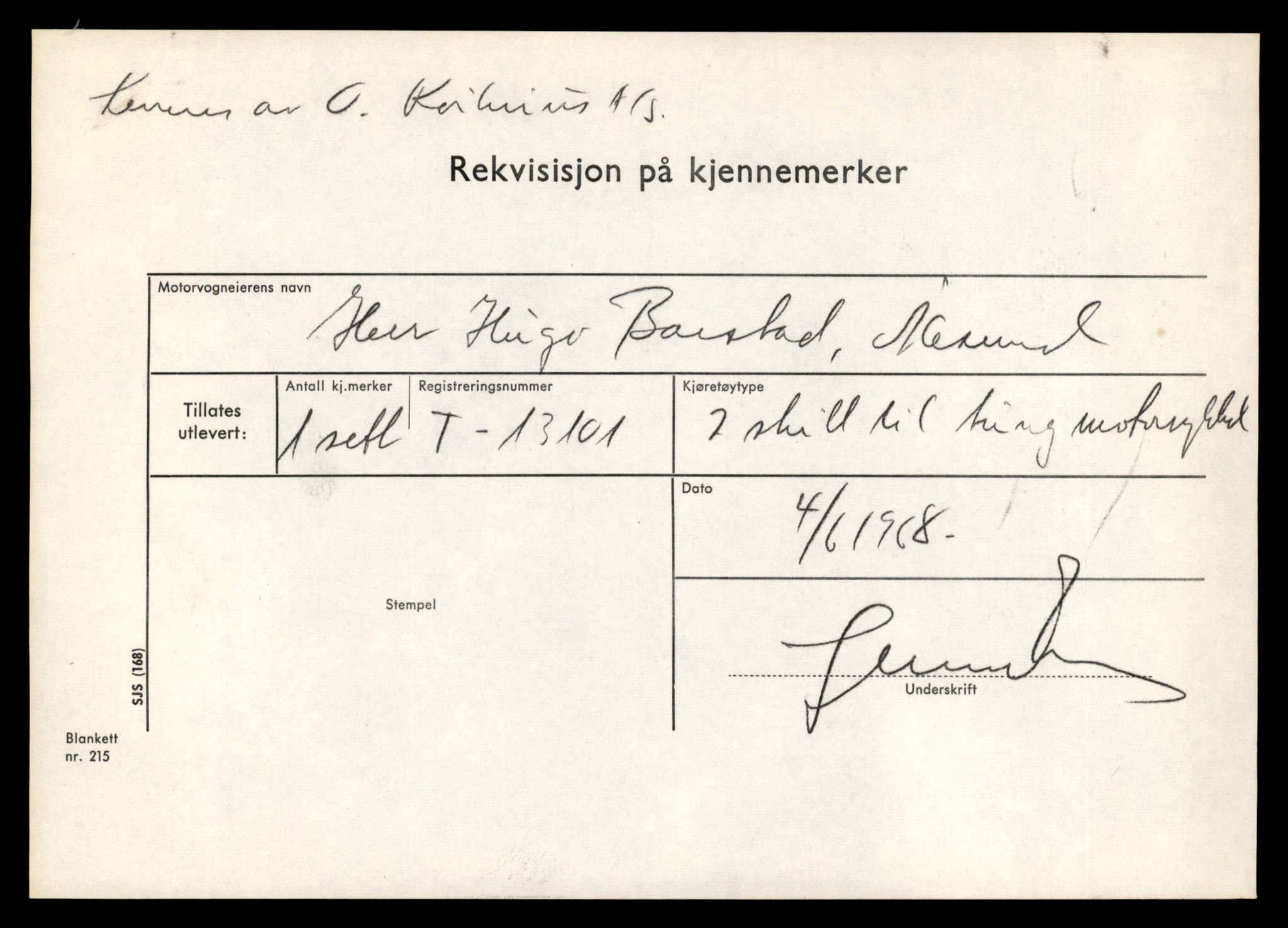 Møre og Romsdal vegkontor - Ålesund trafikkstasjon, AV/SAT-A-4099/F/Fe/L0037: Registreringskort for kjøretøy T 13031 - T 13179, 1927-1998, s. 1420