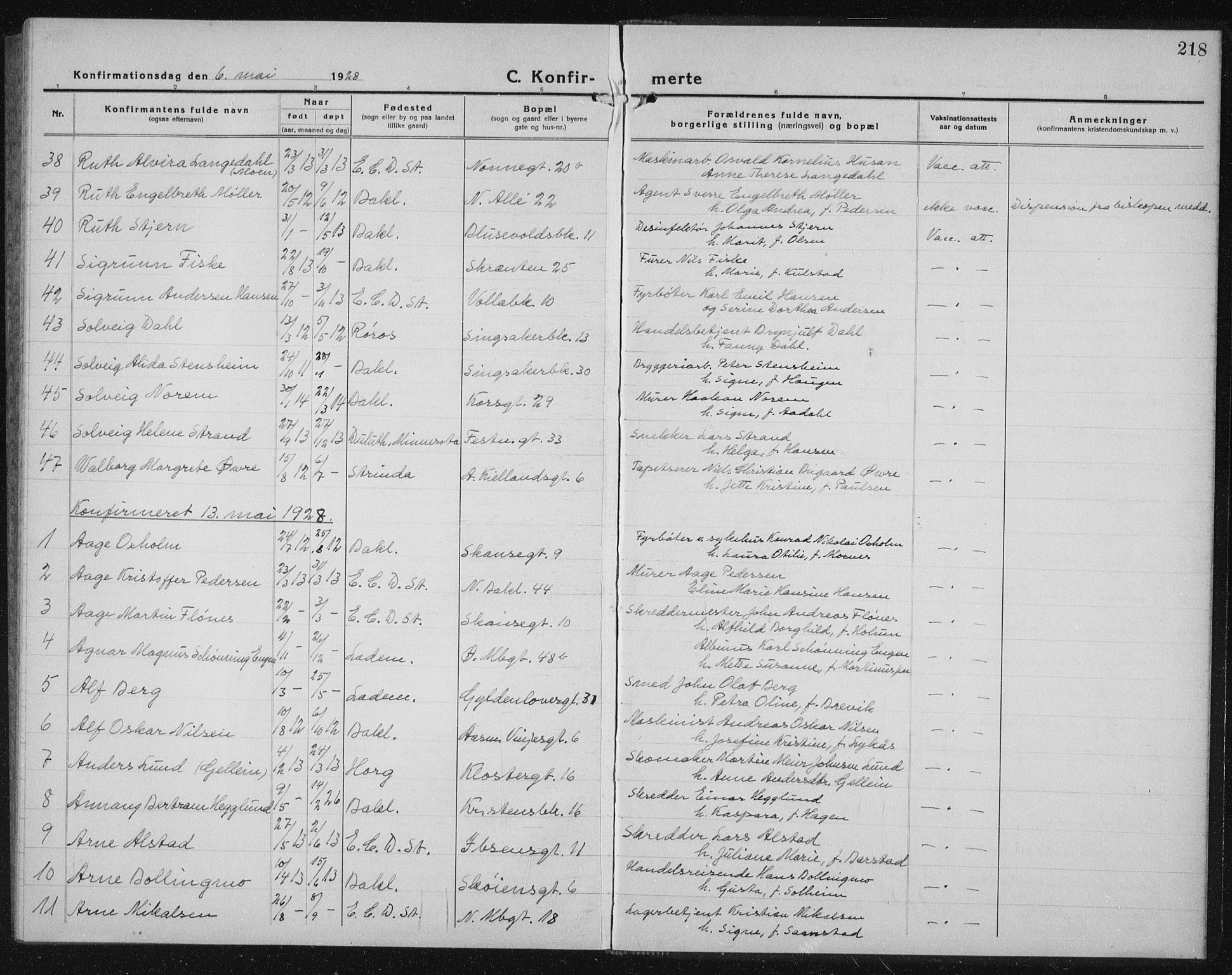 Ministerialprotokoller, klokkerbøker og fødselsregistre - Sør-Trøndelag, AV/SAT-A-1456/604/L0227: Klokkerbok nr. 604C10, 1923-1942, s. 218