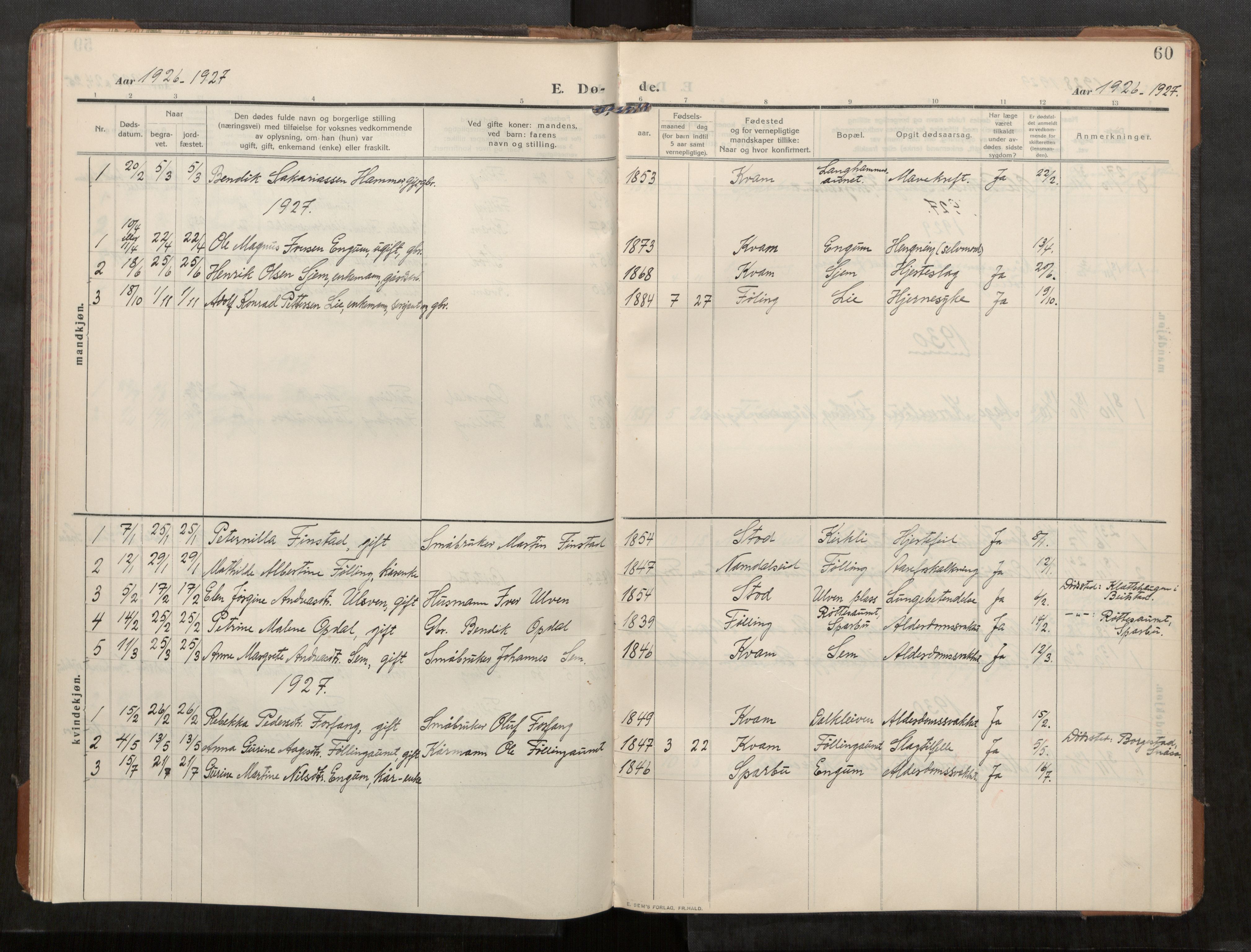 Stod sokneprestkontor, AV/SAT-A-1164/1/I/I1/I1a/L0003: Ministerialbok nr. 3, 1909-1934, s. 60