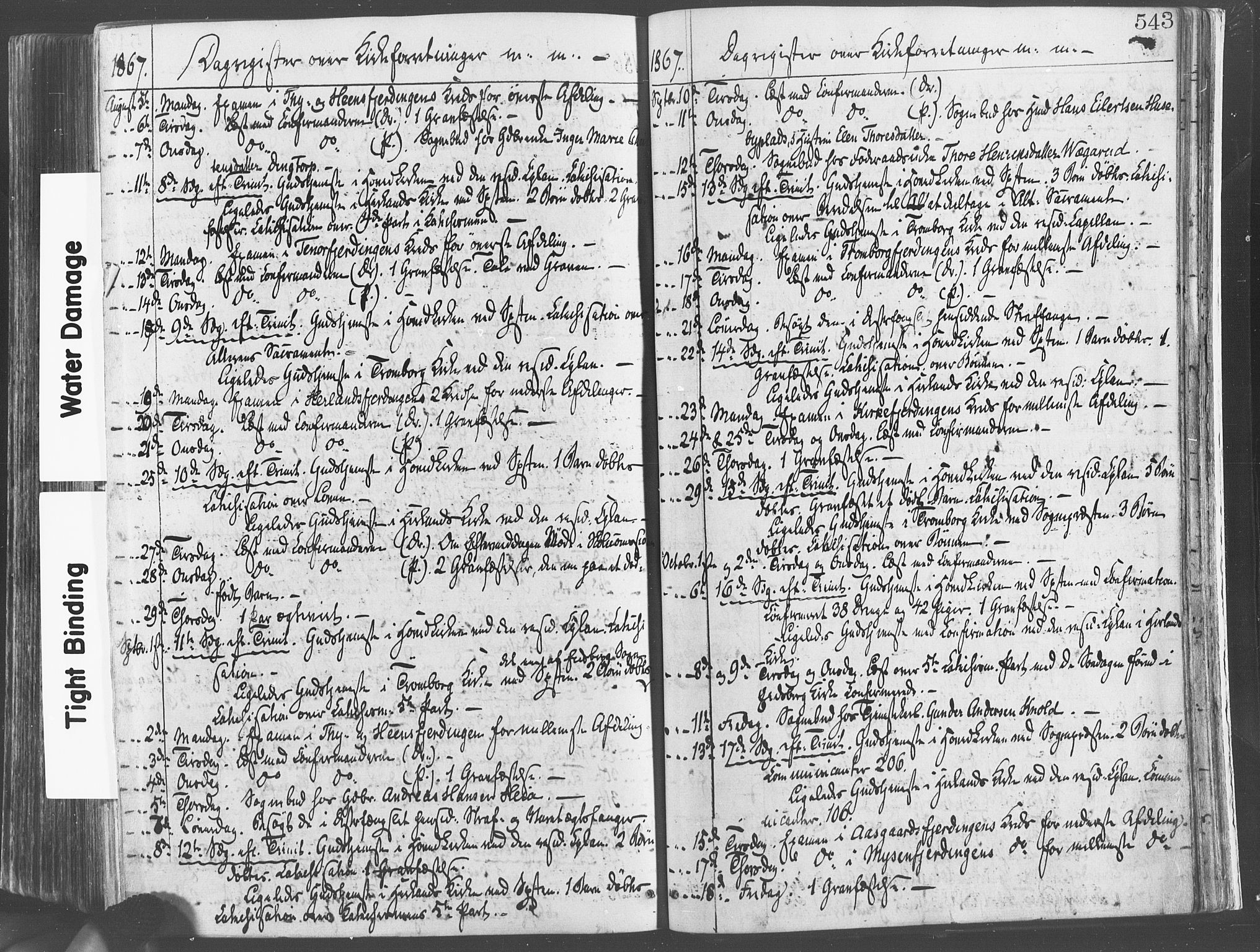 Eidsberg prestekontor Kirkebøker, AV/SAO-A-10905/F/Fa/L0011: Ministerialbok nr. I 11, 1867-1878, s. 543
