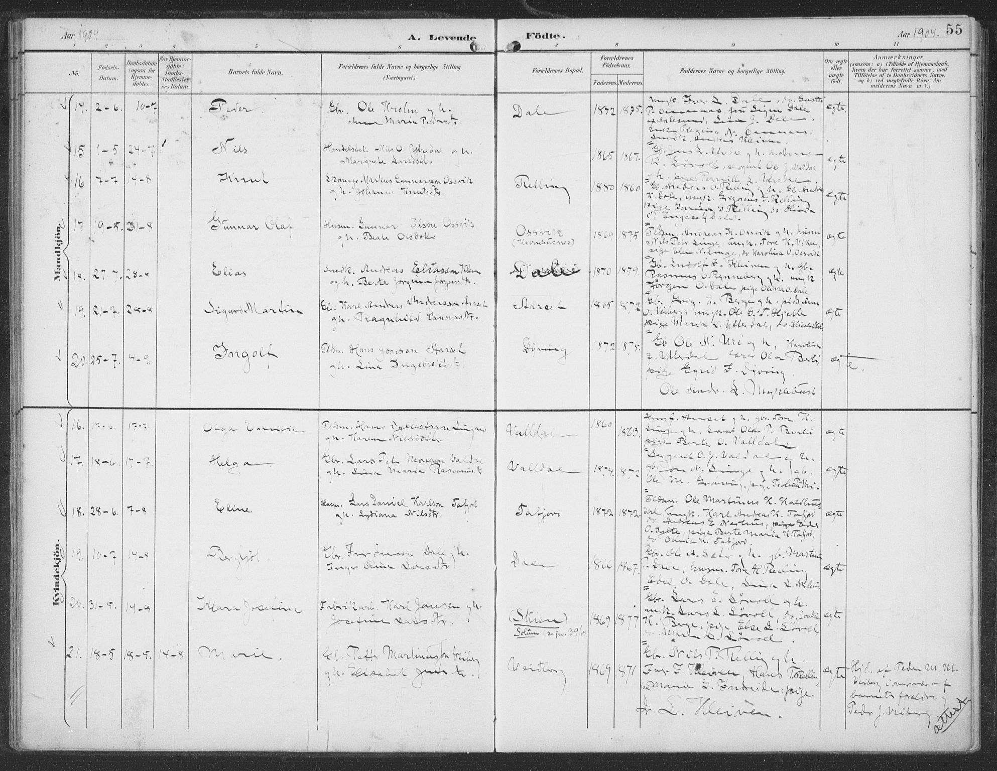 Ministerialprotokoller, klokkerbøker og fødselsregistre - Møre og Romsdal, SAT/A-1454/519/L0256: Ministerialbok nr. 519A15, 1895-1912, s. 55