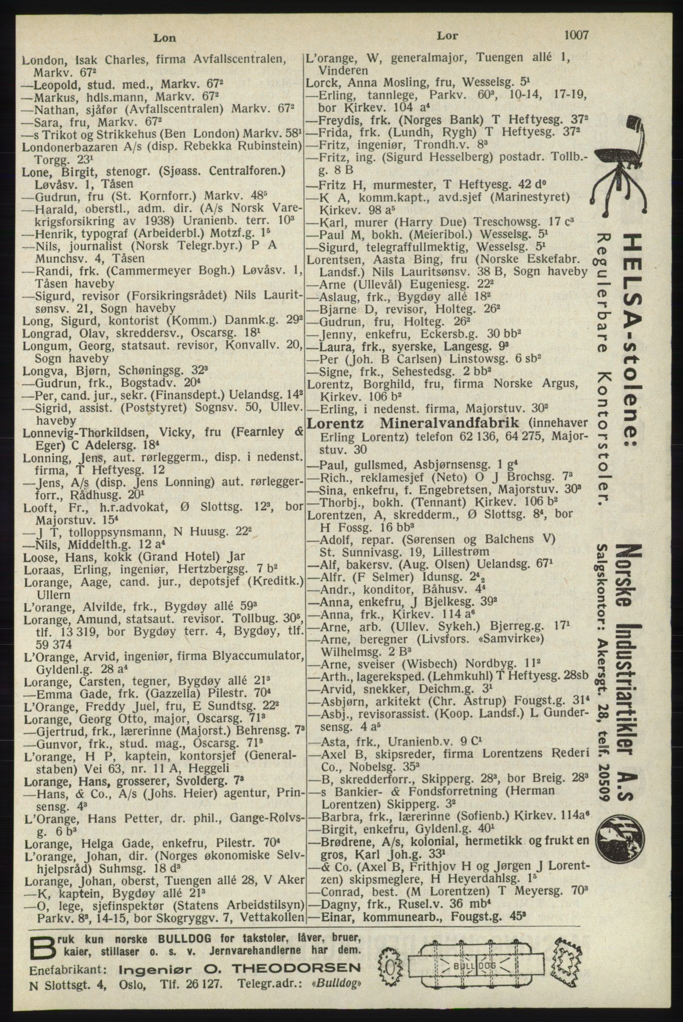 Kristiania/Oslo adressebok, PUBL/-, 1940, s. 1025