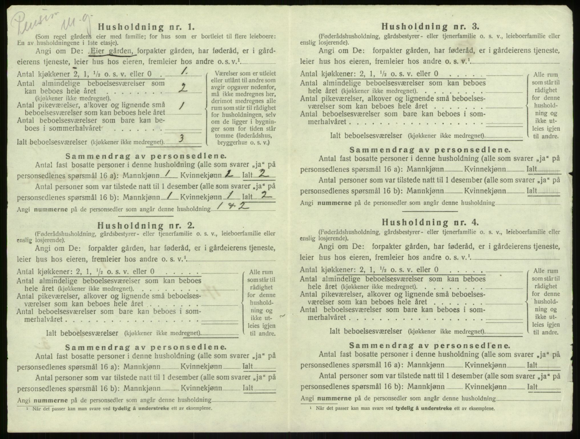 SAB, Folketelling 1920 for 1250 Haus herred, 1920, s. 1544
