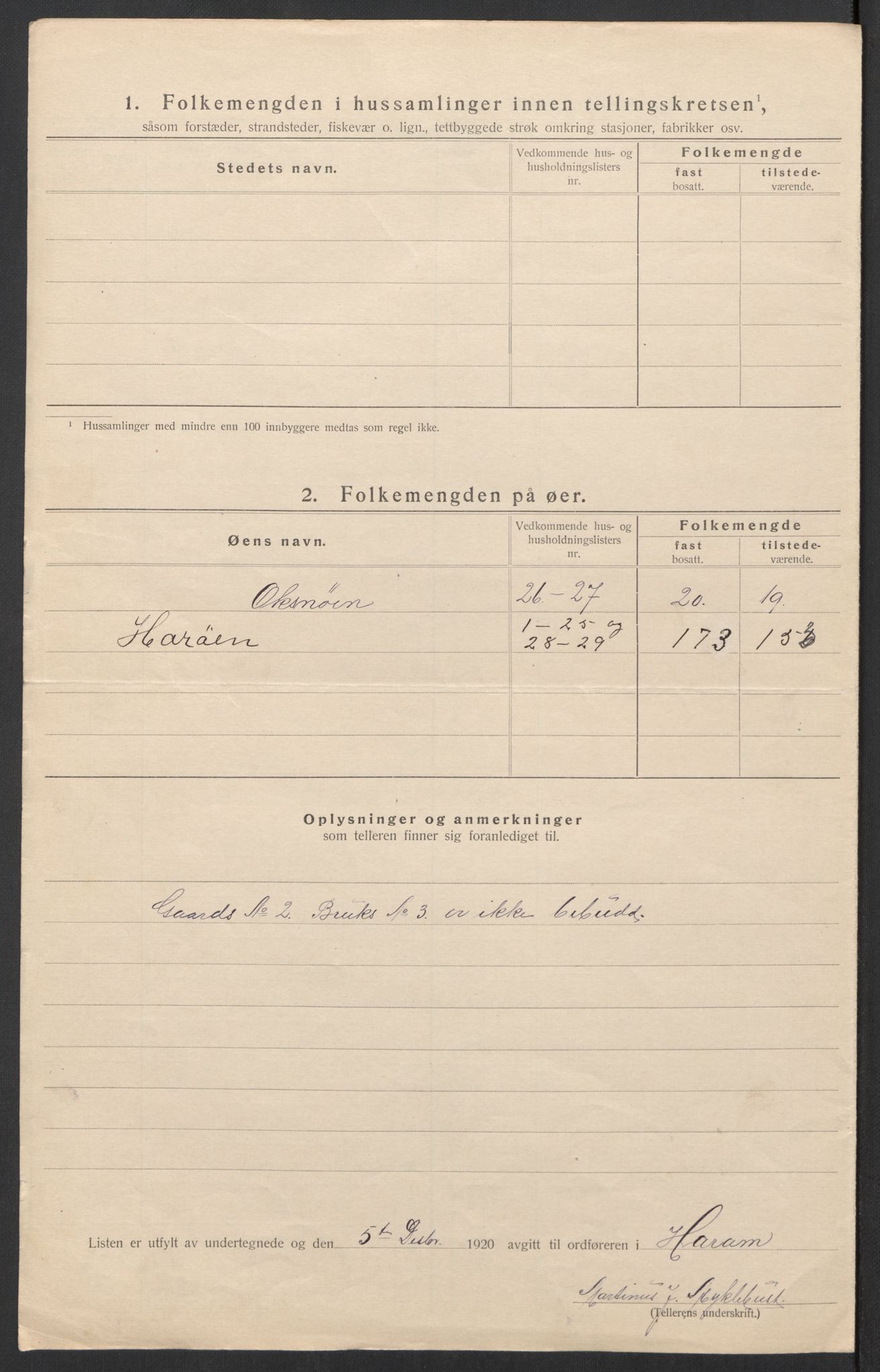 SAT, Folketelling 1920 for 1534 Haram herred, 1920, s. 8