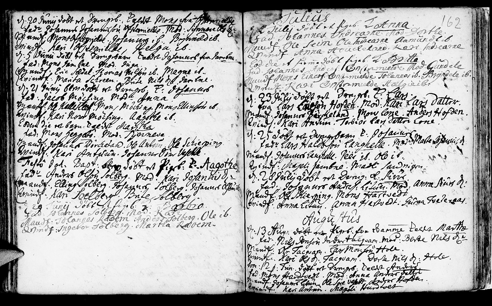 Haus sokneprestembete, SAB/A-75601/H/Haa: Ministerialbok nr. A 5, 1733-1747, s. 162