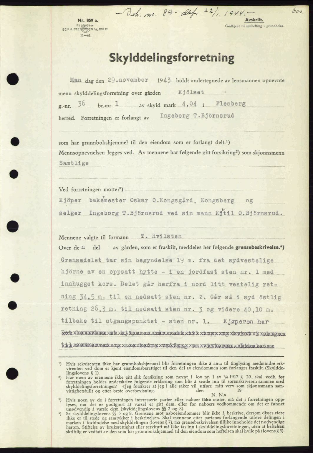 Numedal og Sandsvær sorenskriveri, SAKO/A-128/G/Ga/Gaa/L0055: Pantebok nr. A7, 1943-1944, Dagboknr: 89/1944