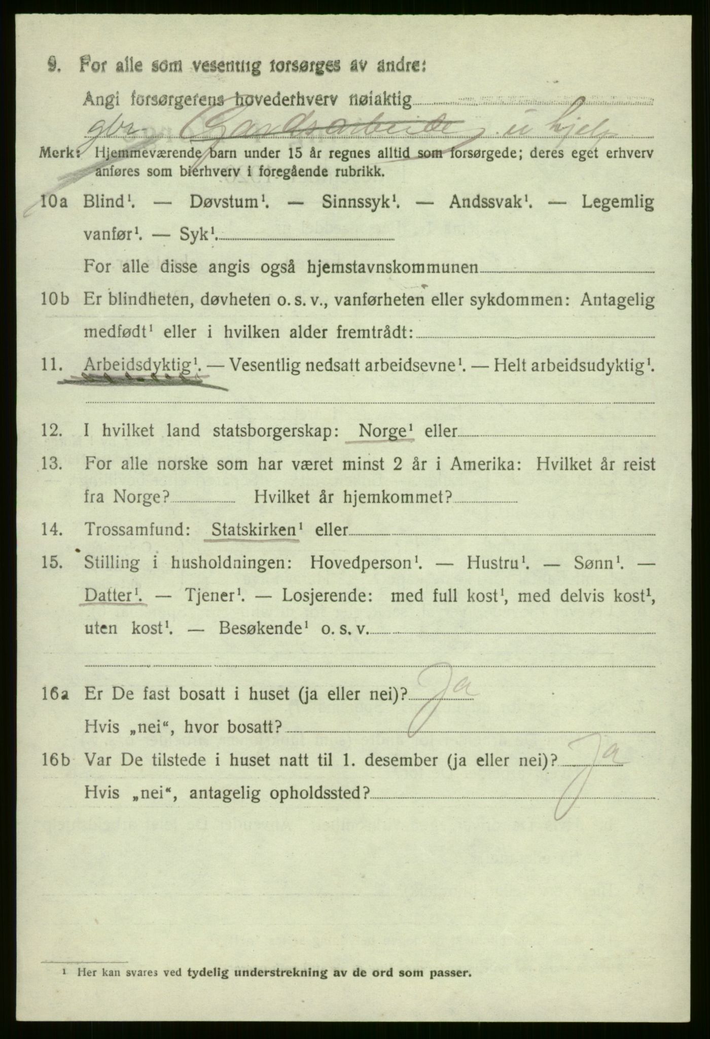SAB, Folketelling 1920 for 1237 Evanger herred, 1920, s. 2310