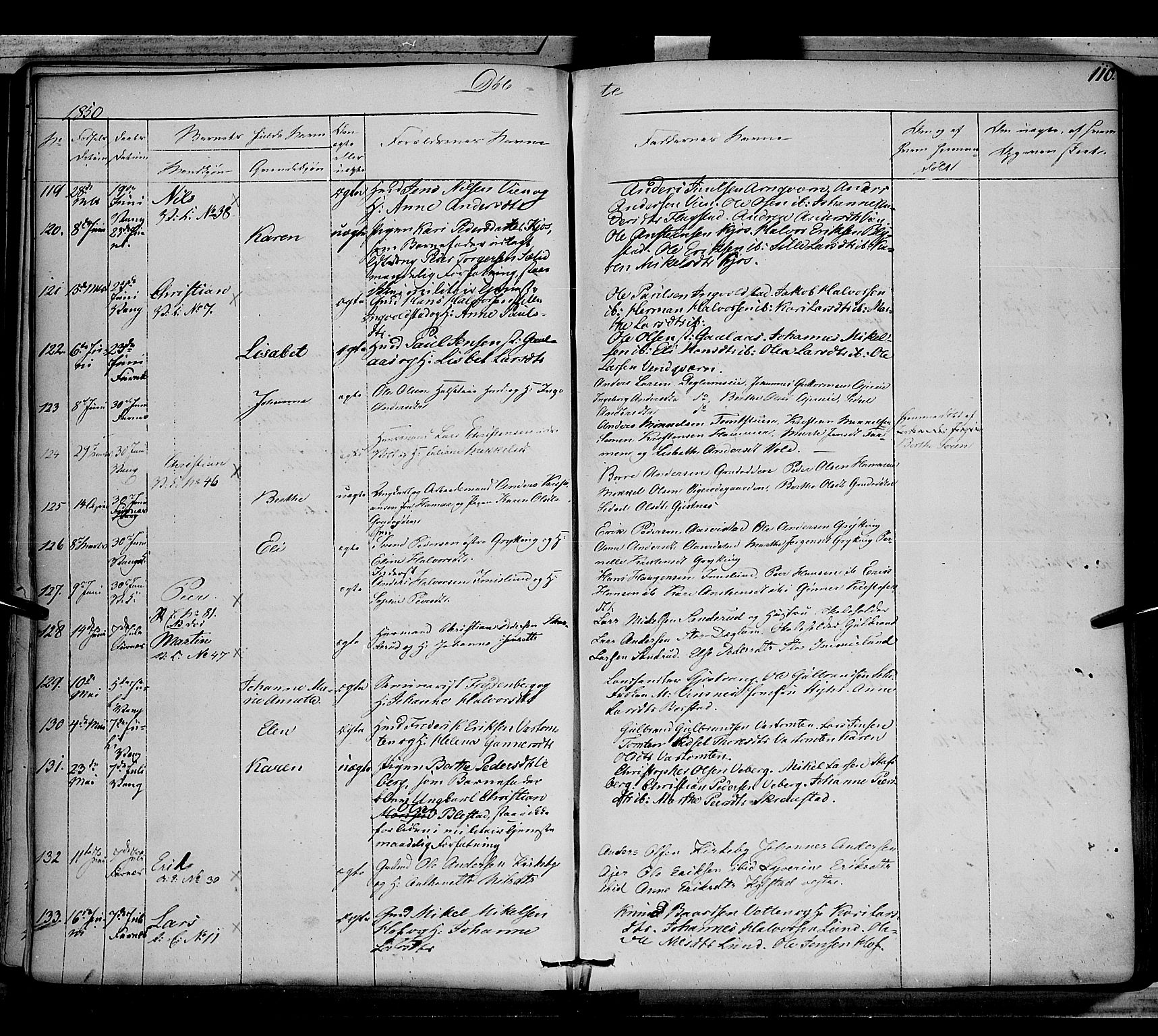 Vang prestekontor, Hedmark, AV/SAH-PREST-008/H/Ha/Haa/L0010: Ministerialbok nr. 10, 1841-1855, s. 110