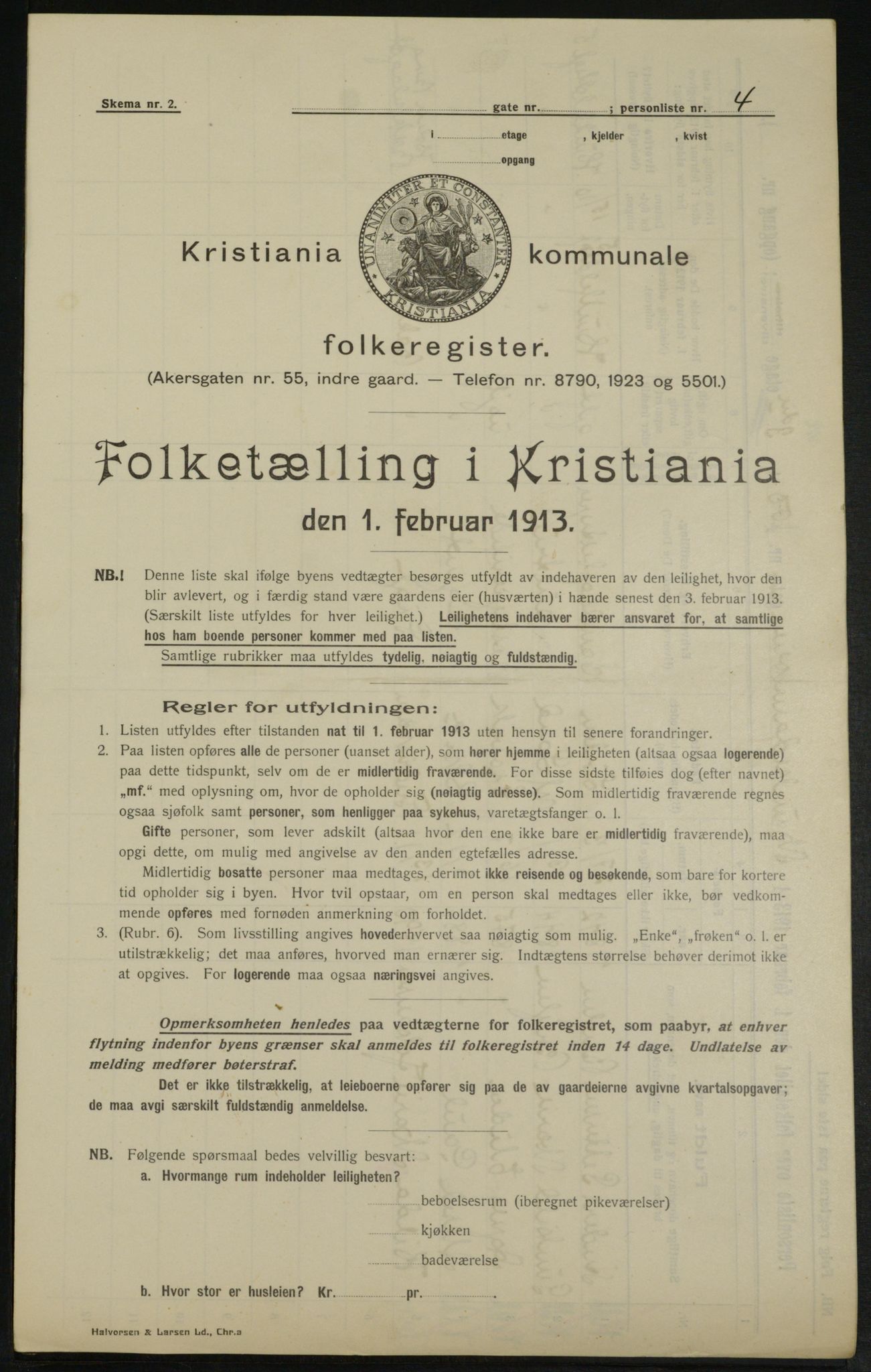 OBA, Kommunal folketelling 1.2.1913 for Kristiania, 1913, s. 67877