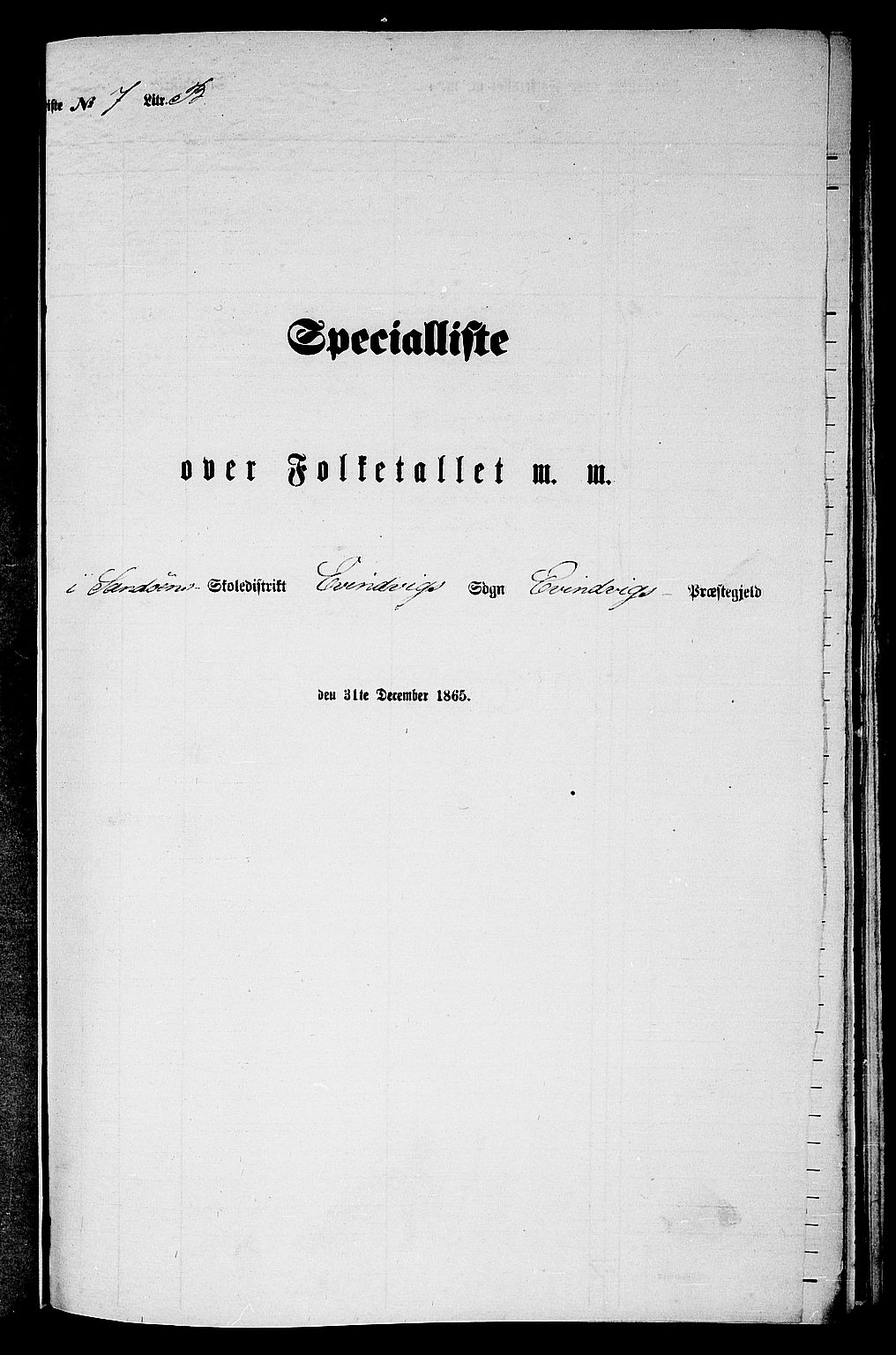 RA, Folketelling 1865 for 1411P Eivindvik prestegjeld, 1865, s. 98