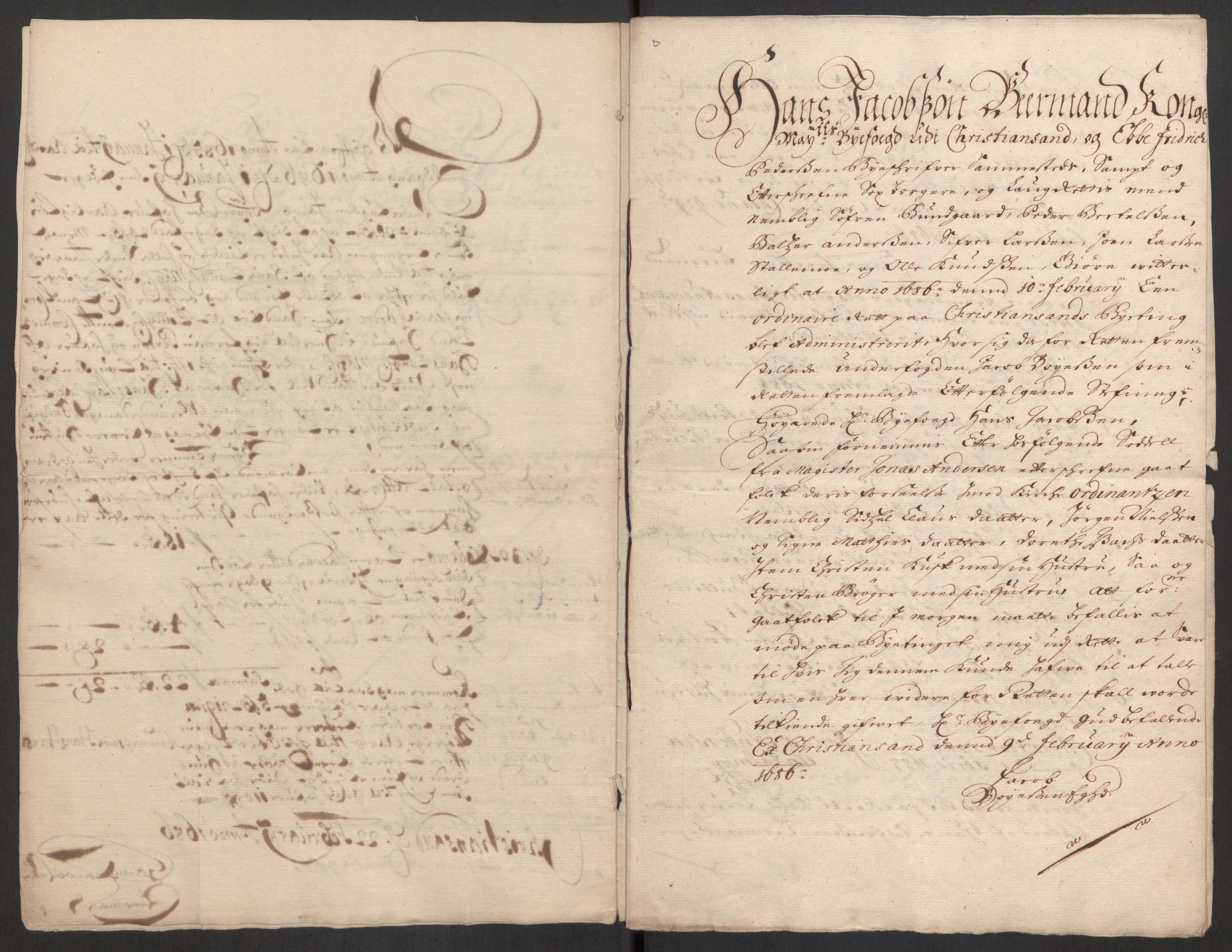 Rentekammeret inntil 1814, Reviderte regnskaper, Byregnskaper, AV/RA-EA-4066/R/Rm/L0285: [M18] Sikt og sakefall, 1681-1718, s. 56