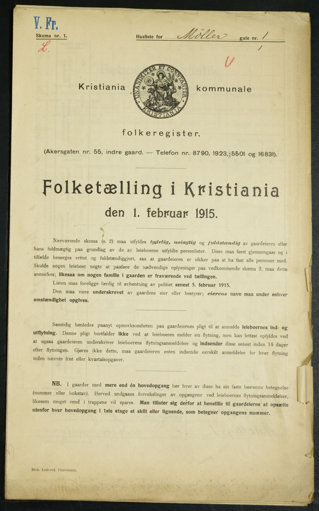 OBA, Kommunal folketelling 1.2.1915 for Kristiania, 1915, s. 67848