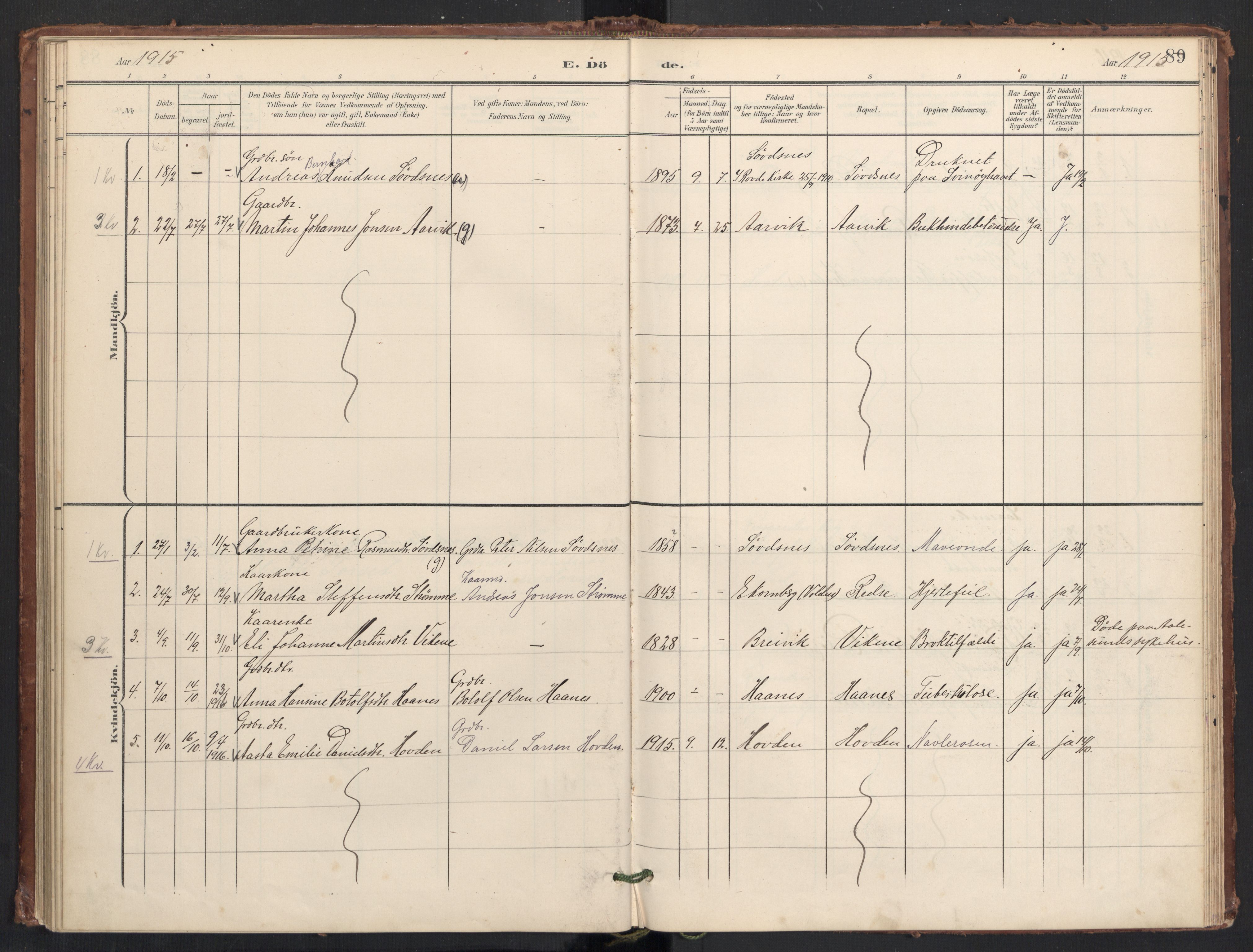 Ministerialprotokoller, klokkerbøker og fødselsregistre - Møre og Romsdal, AV/SAT-A-1454/504/L0057: Ministerialbok nr. 504A04, 1902-1919, s. 89