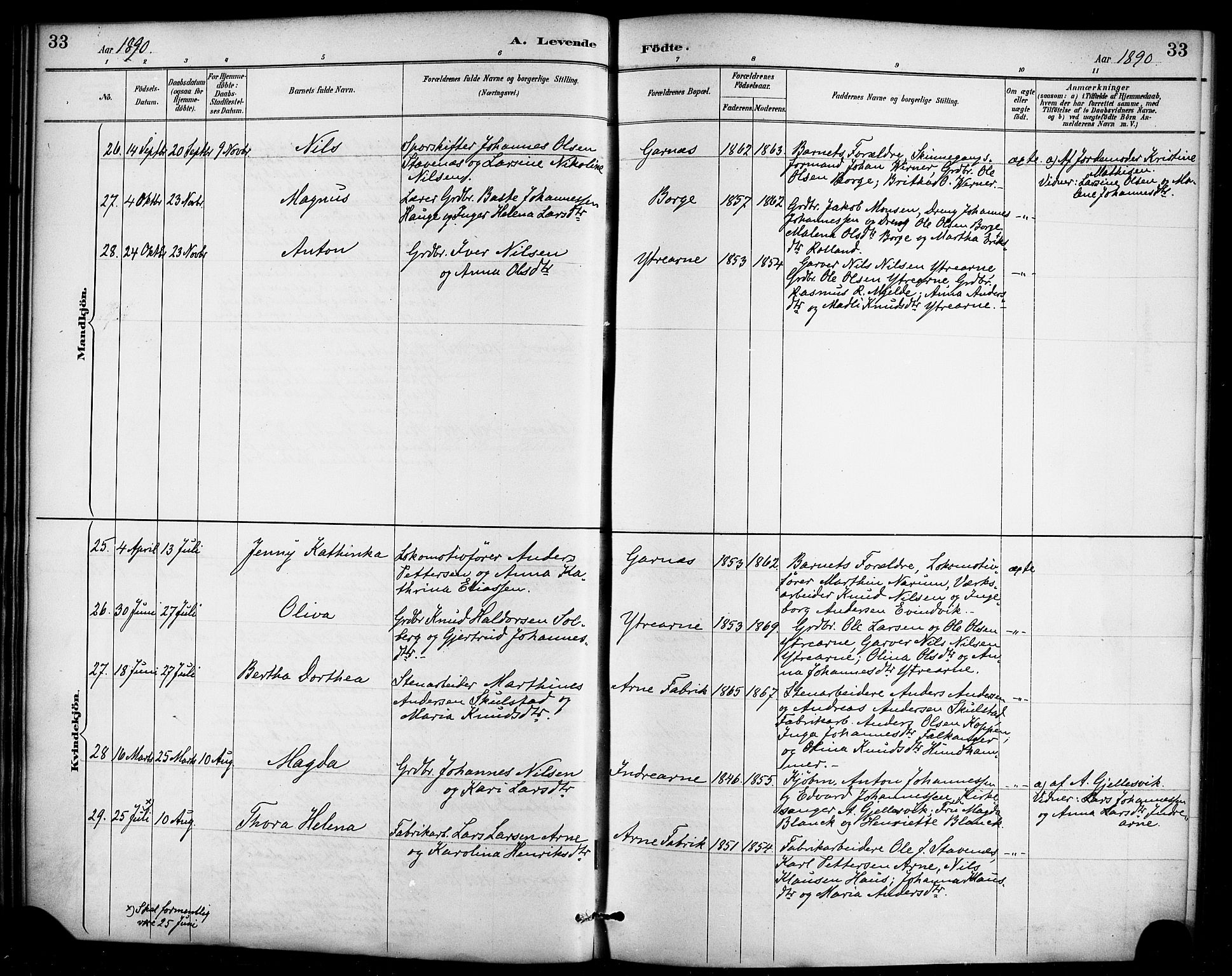 Haus sokneprestembete, AV/SAB-A-75601/H/Haa/Haad/L0001: Ministerialbok nr. D 1, 1887-1898, s. 33