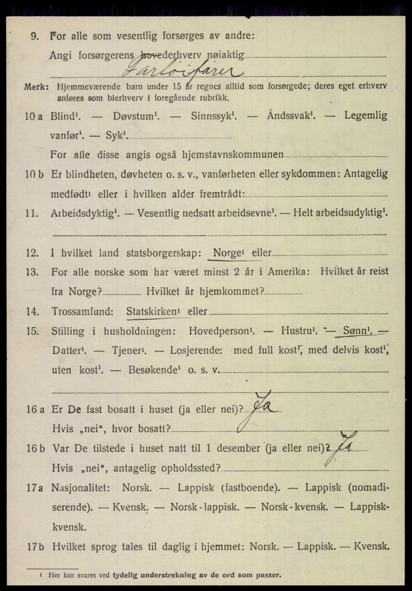 SAT, Folketelling 1920 for 1845 Sørfold herred, 1920, s. 3304