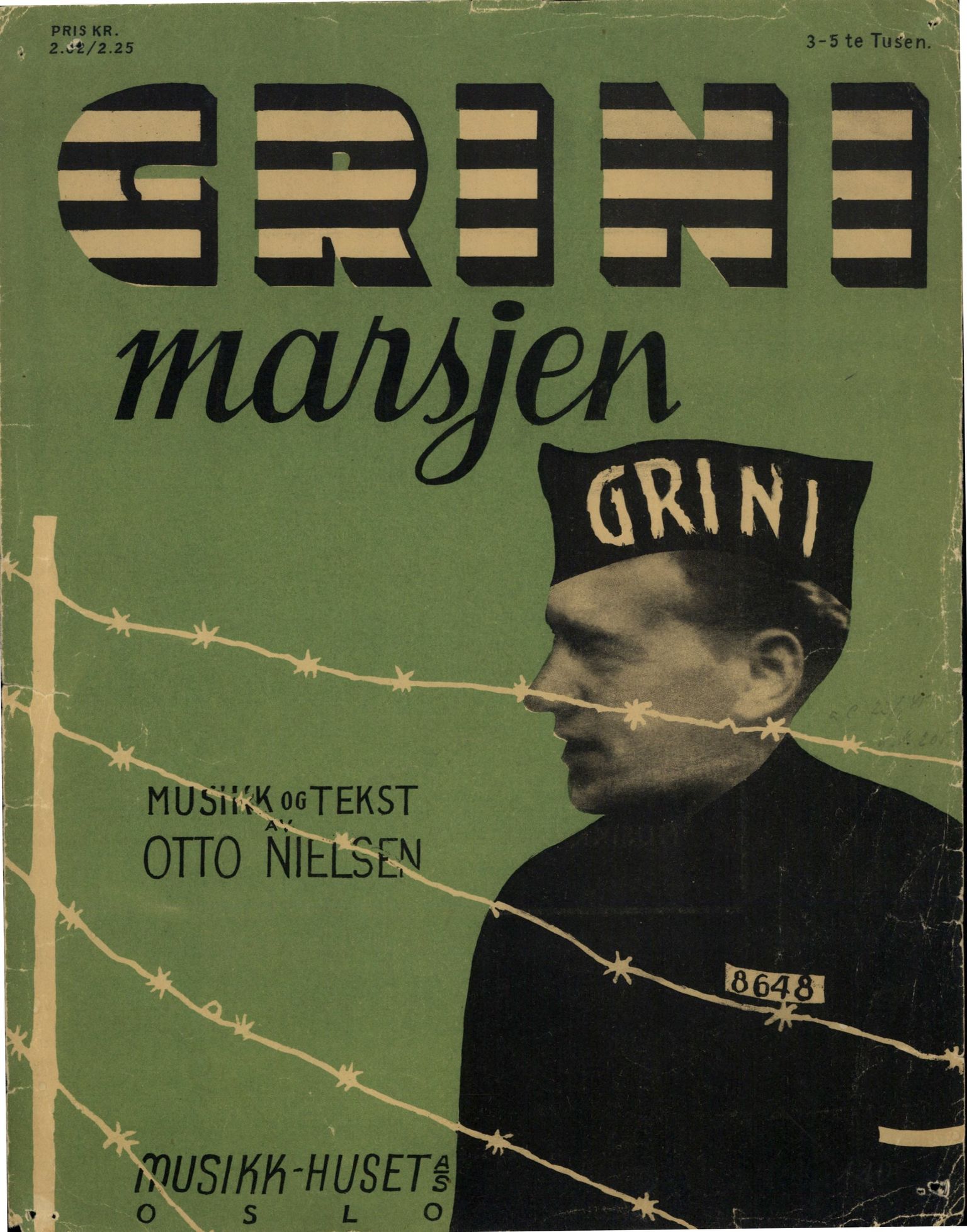 Otto Nielsen, TRKO/PA-1176/F/L0017/0002: Noter - manus / Grinimarsjen, 1943-1945