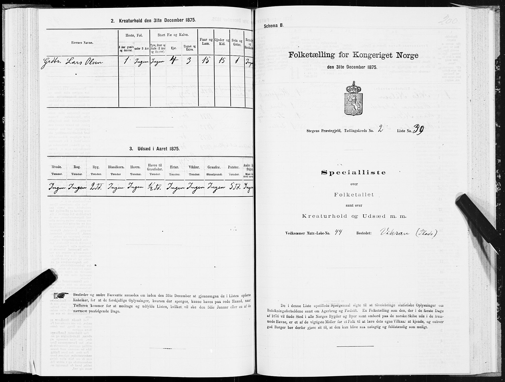 SAT, Folketelling 1875 for 1848P Steigen prestegjeld, 1875, s. 1200