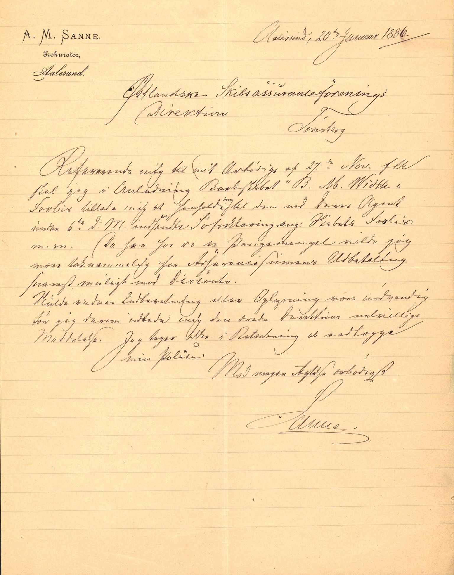 Pa 63 - Østlandske skibsassuranceforening, VEMU/A-1079/G/Ga/L0018/0006: Havaridokumenter / Johannes Rød, Harmonica, B.M. Width, Aron, Tre Brødre, 1885, s. 8