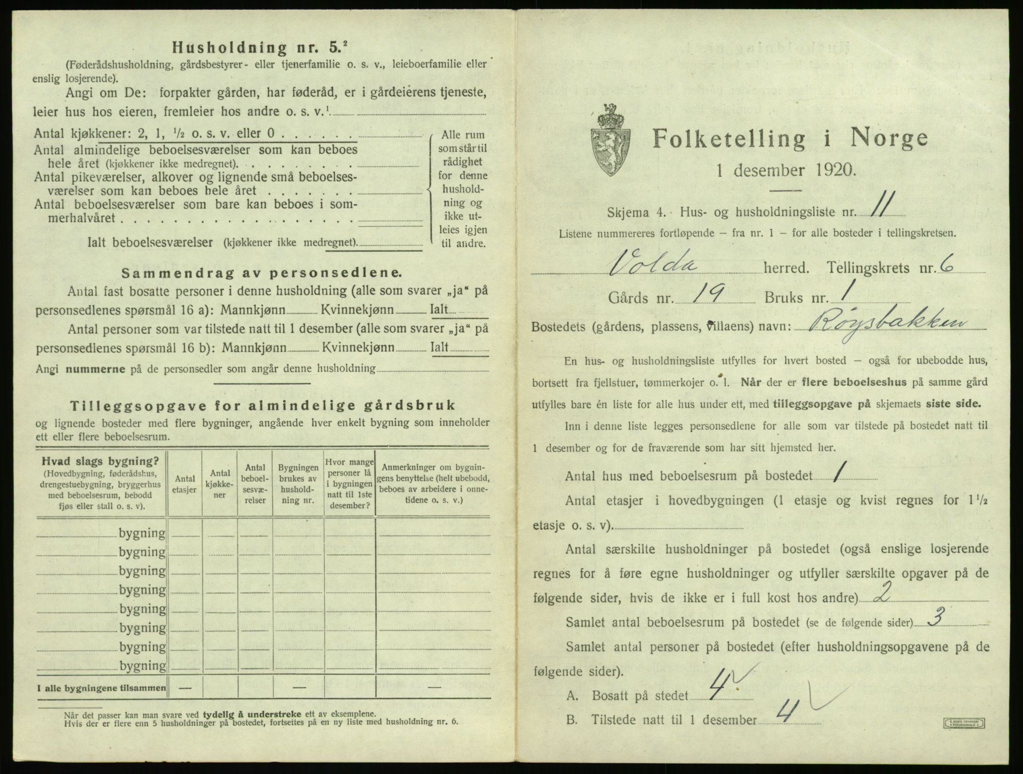 SAT, Folketelling 1920 for 1519 Volda herred, 1920, s. 544