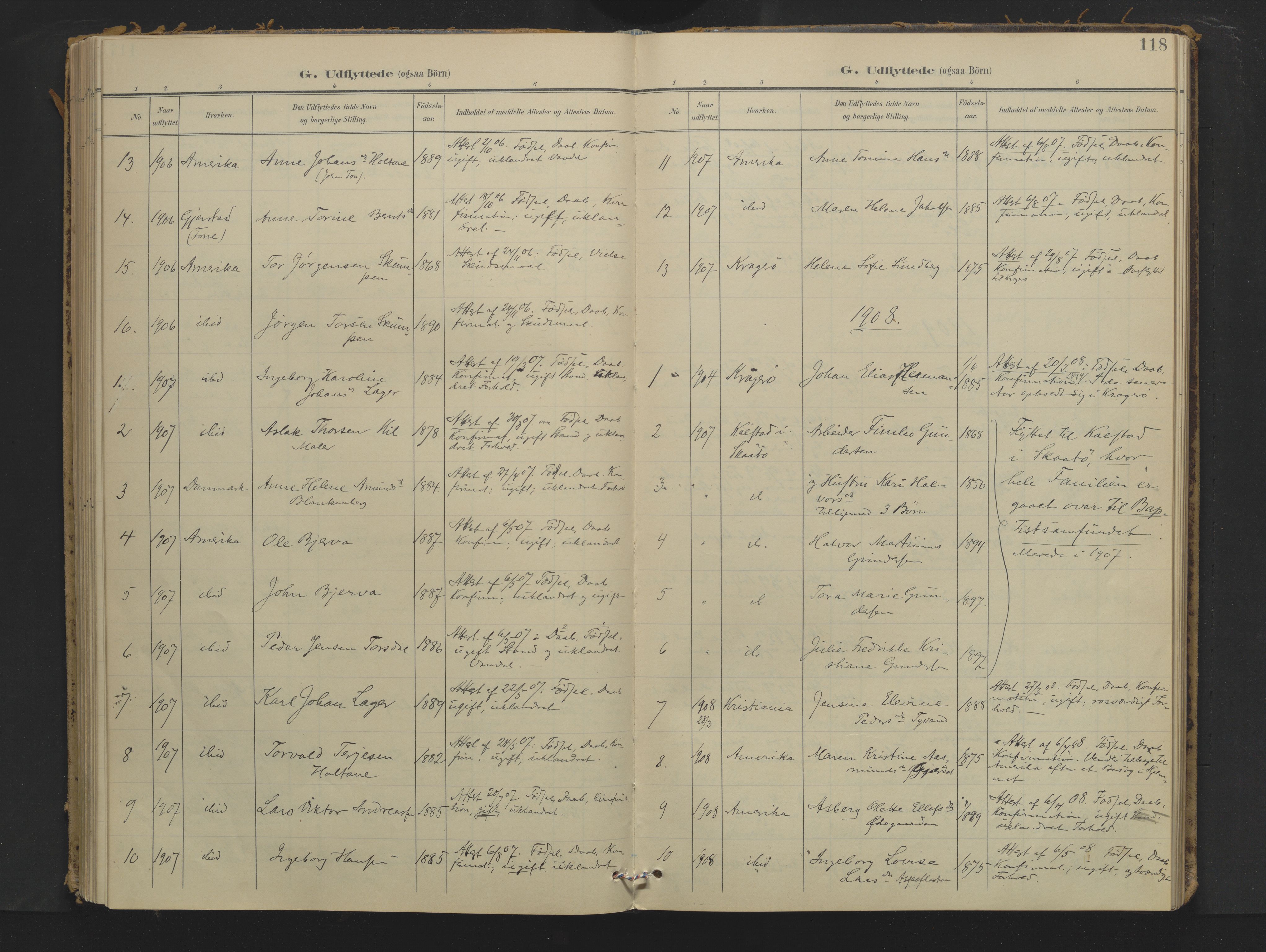 Sannidal kirkebøker, AV/SAKO-A-296/F/Fa/L0018: Ministerialbok nr. 18, 1900-1918, s. 118