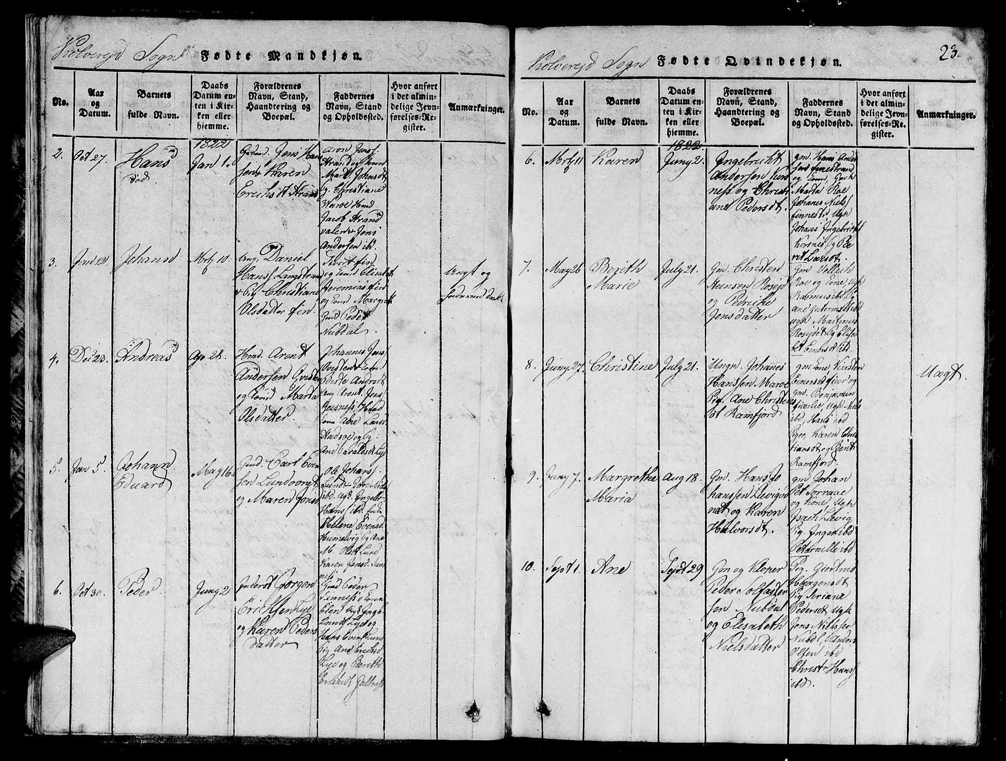Ministerialprotokoller, klokkerbøker og fødselsregistre - Nord-Trøndelag, SAT/A-1458/780/L0648: Klokkerbok nr. 780C01 /1, 1815-1870, s. 23